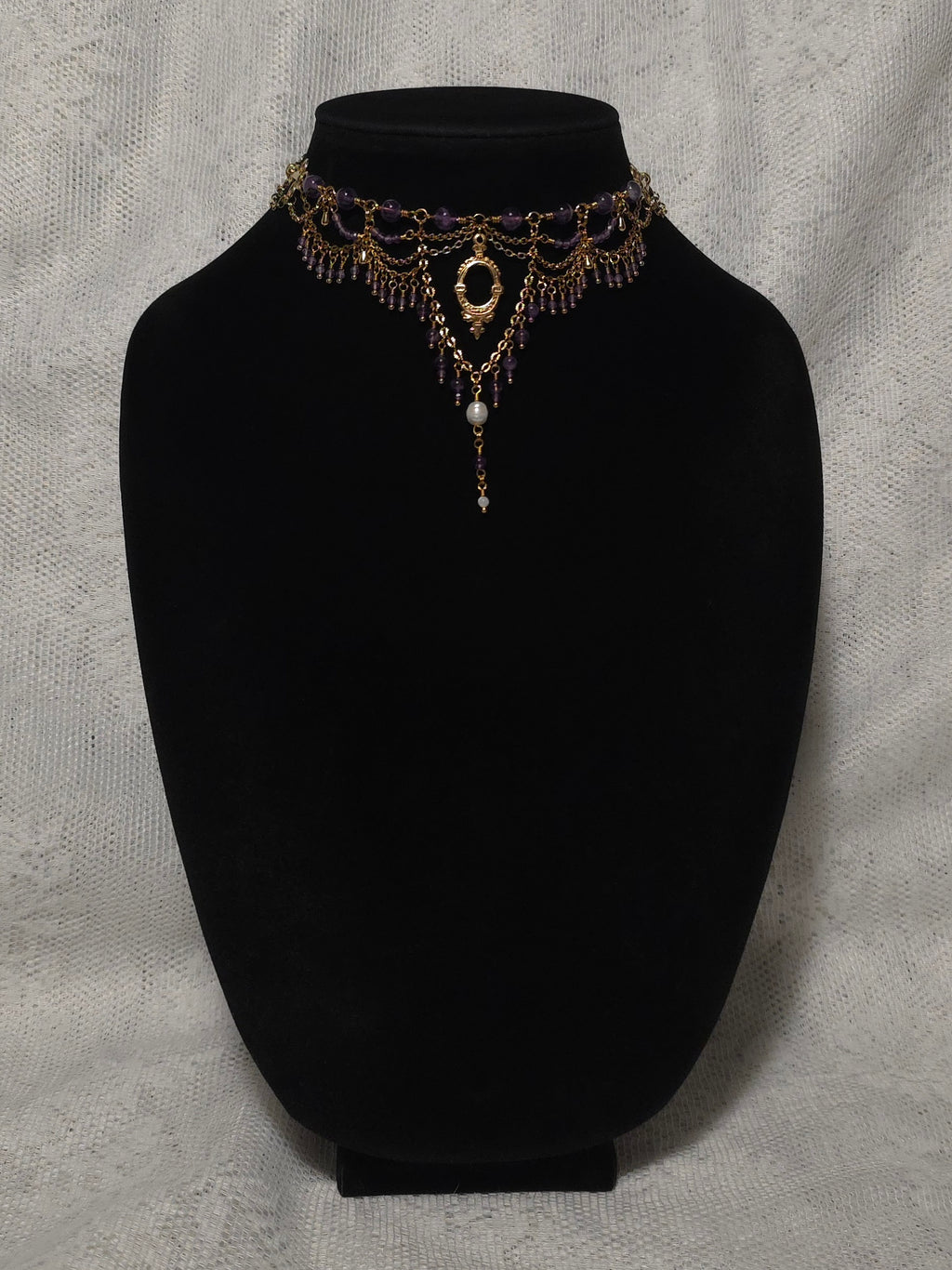 FARTHEST REACHES | Gold & Amethyst Renaissance Inspired Statement Choker