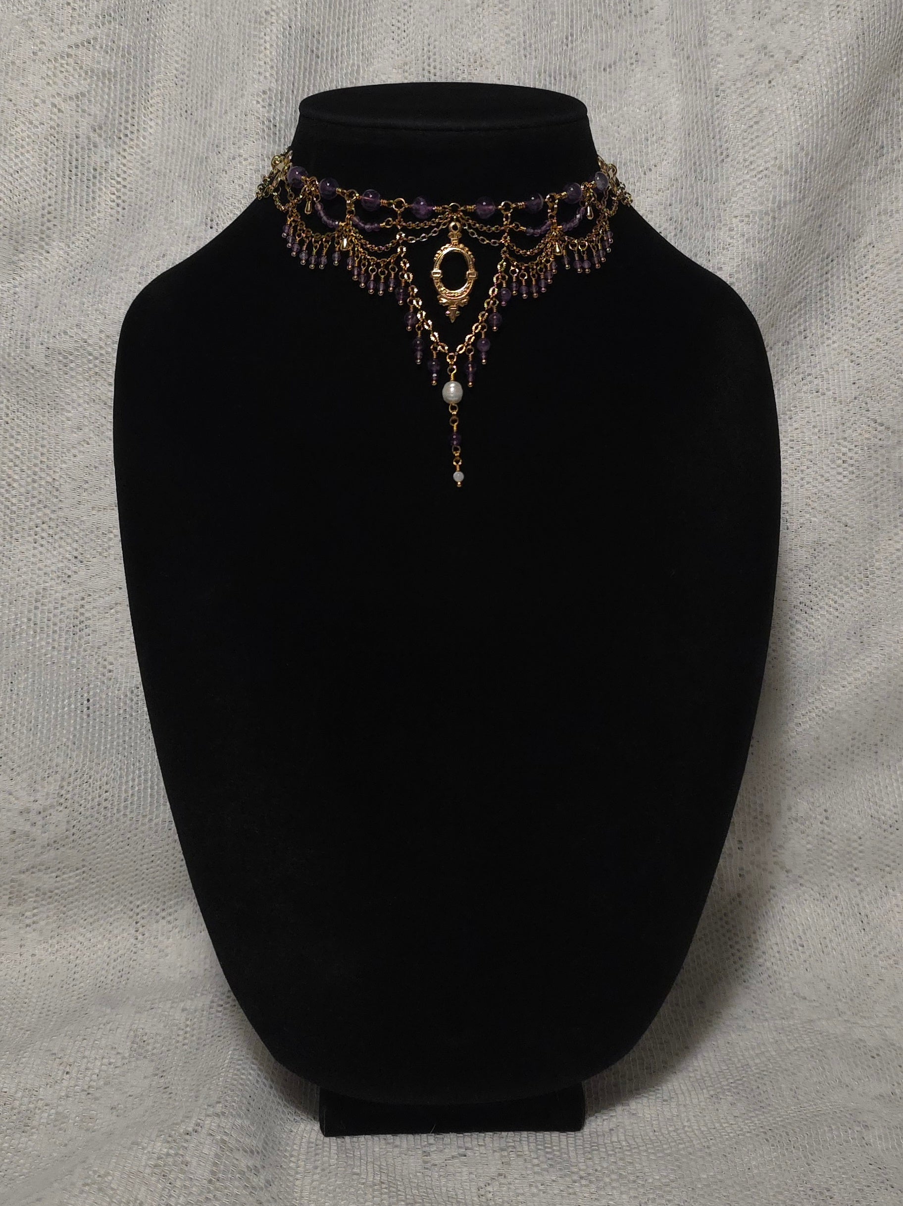 FARTHEST REACHES | Gold & Amethyst Renaissance Inspired Statement Choker