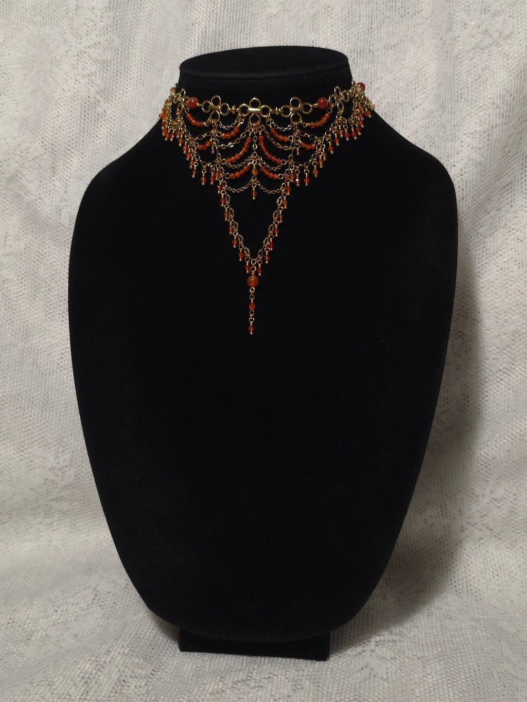 APERTURE | Gold & Carnelian Renaissance Inspired Statement Choker