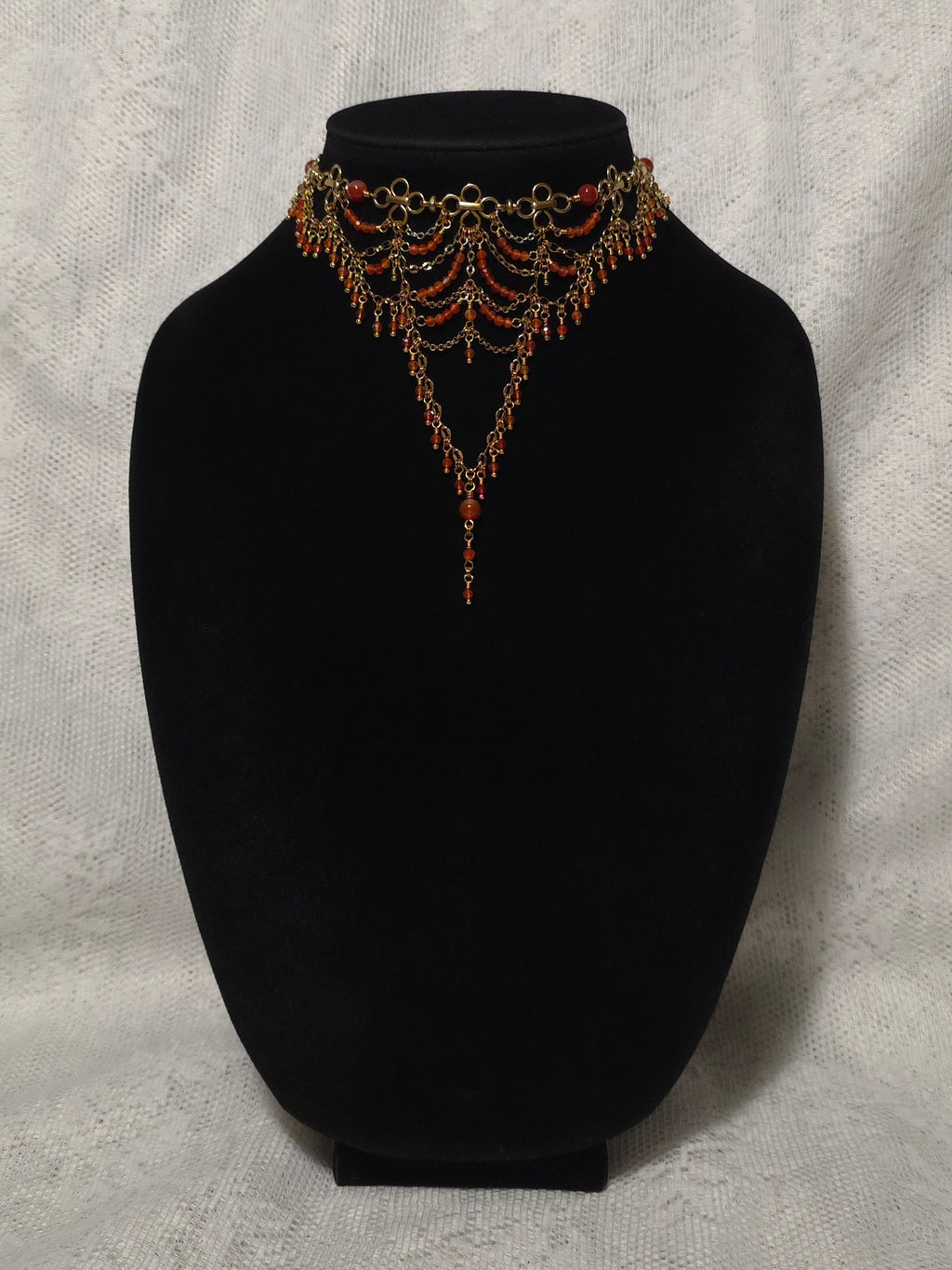 APERTURE | Gold & Carnelian Renaissance Inspired Statement Choker