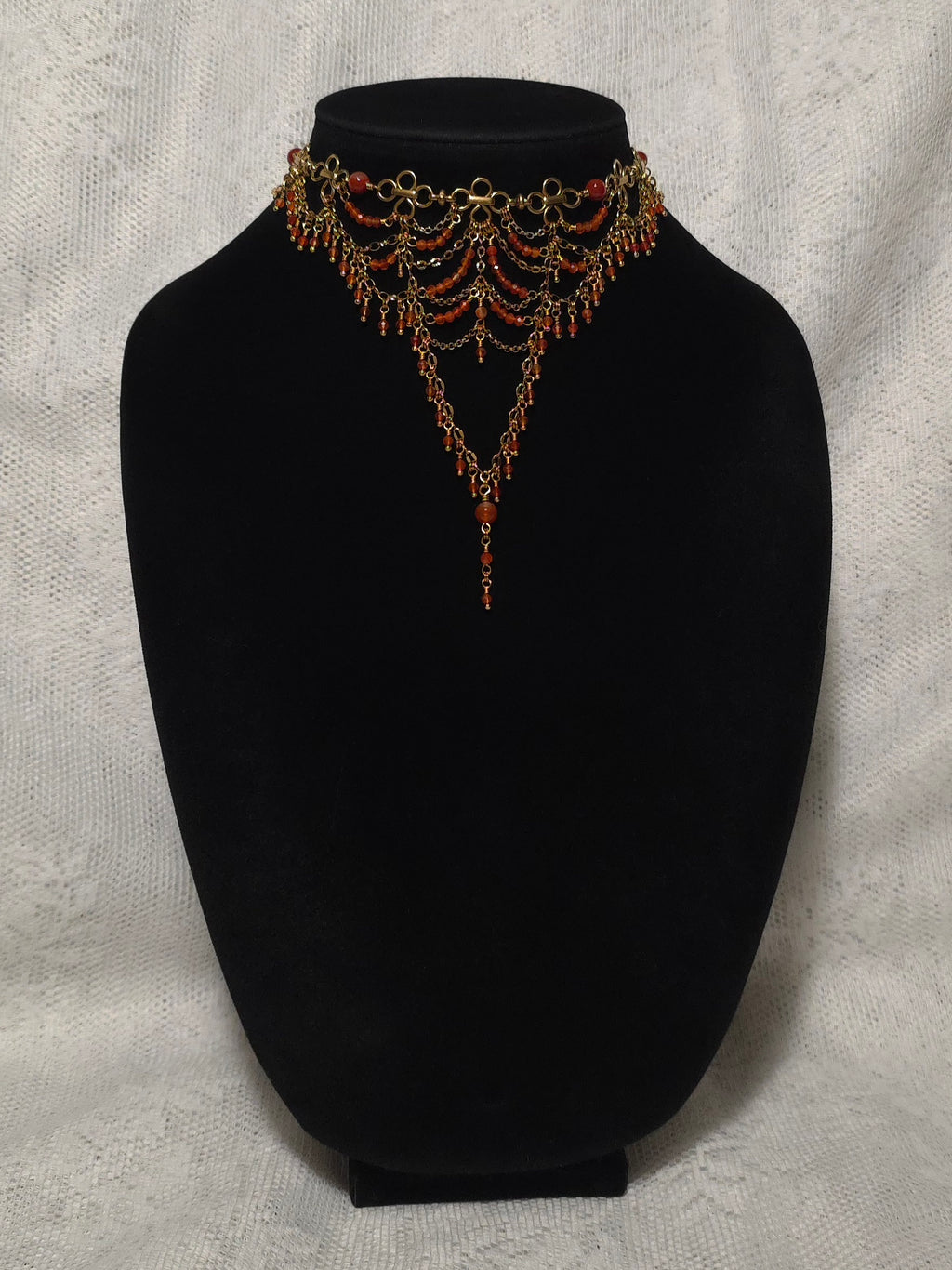 APERTURE | Gold & Carnelian Renaissance Inspired Statement Choker
