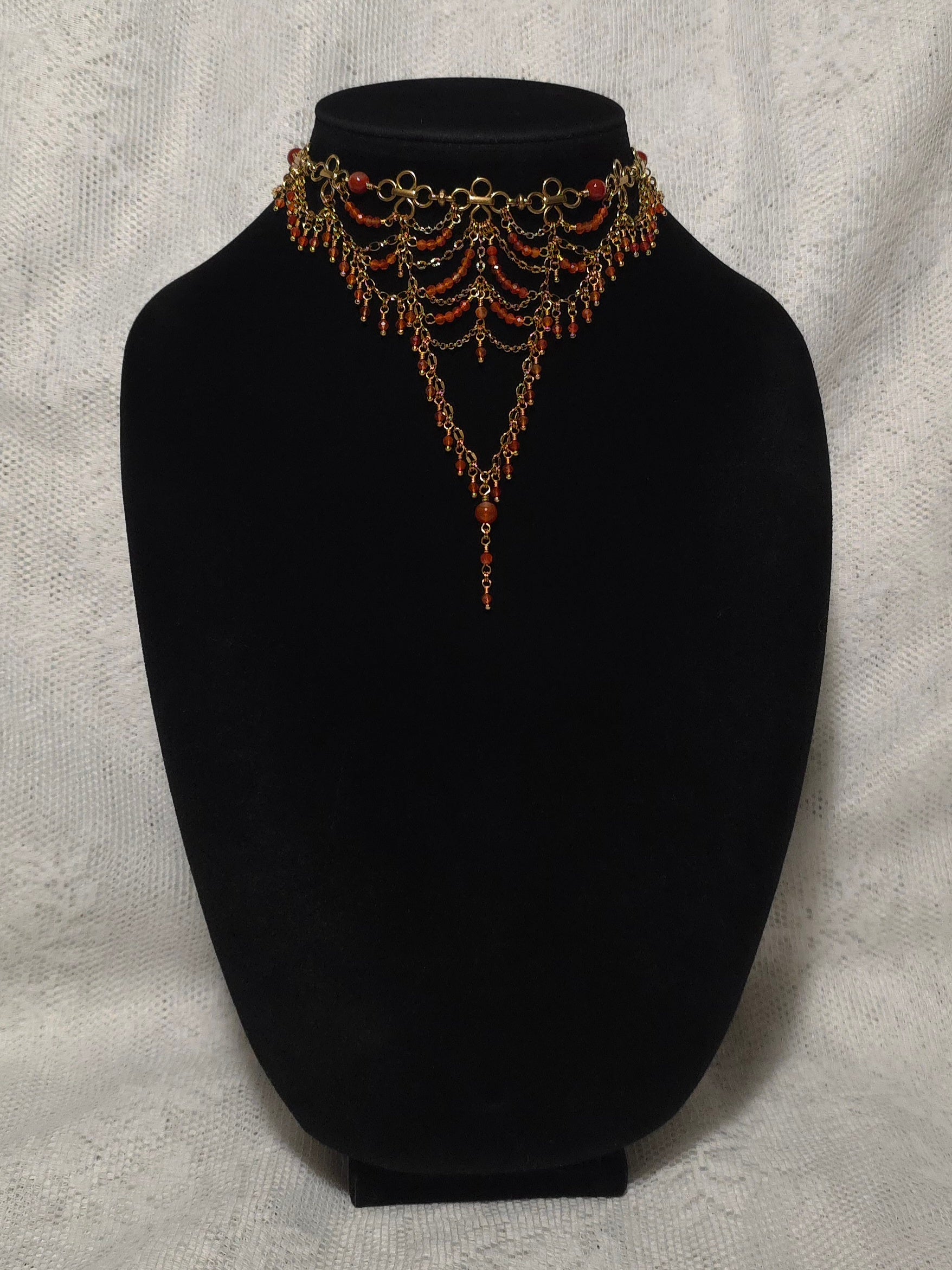 APERTURE | Gold & Carnelian Renaissance Inspired Statement Choker