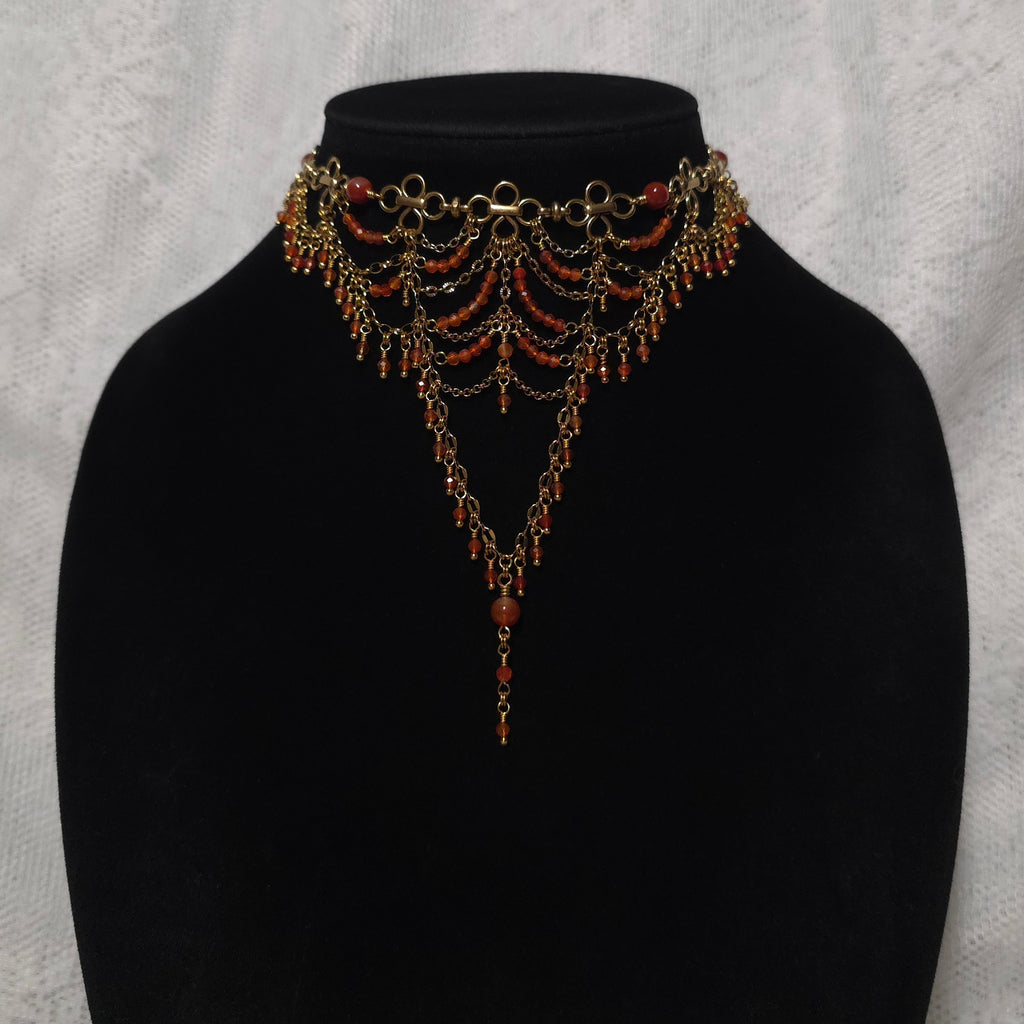 APERTURE | Gold & Carnelian Renaissance Inspired Statement Choker