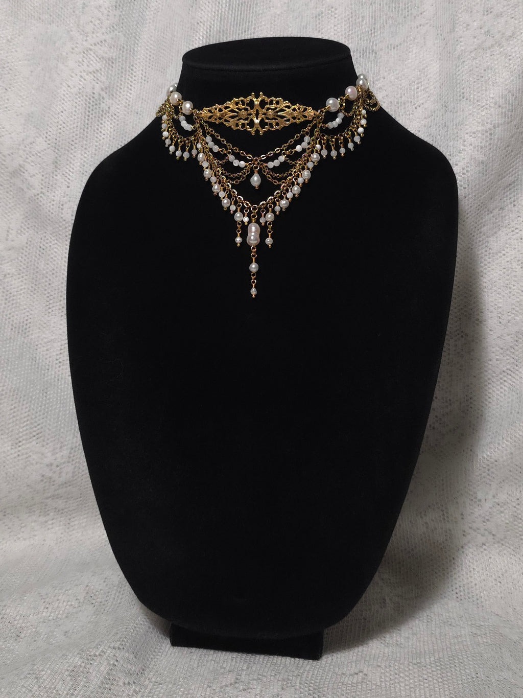 BRINK | Gold & Pearl Renaissance Inspired Statement Choker