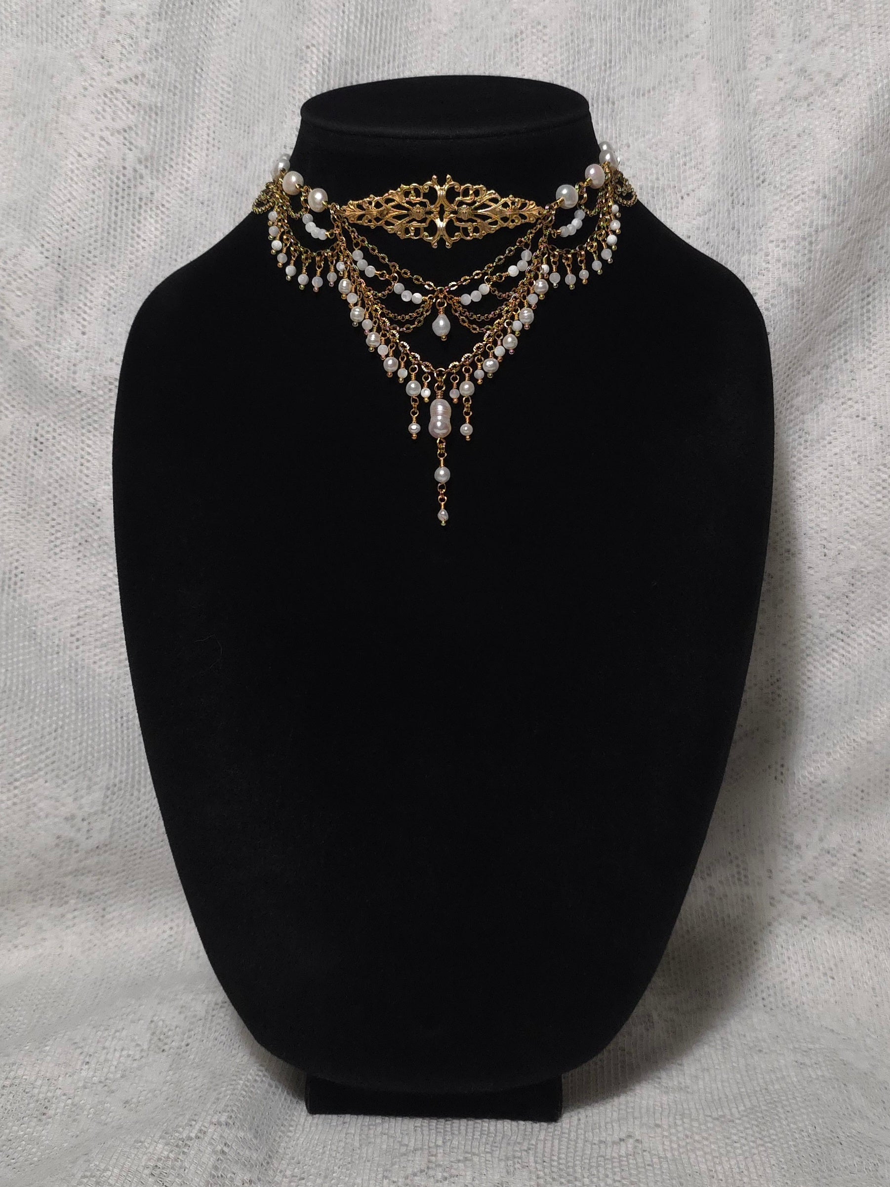 BRINK | Gold & Pearl Renaissance Inspired Statement Choker