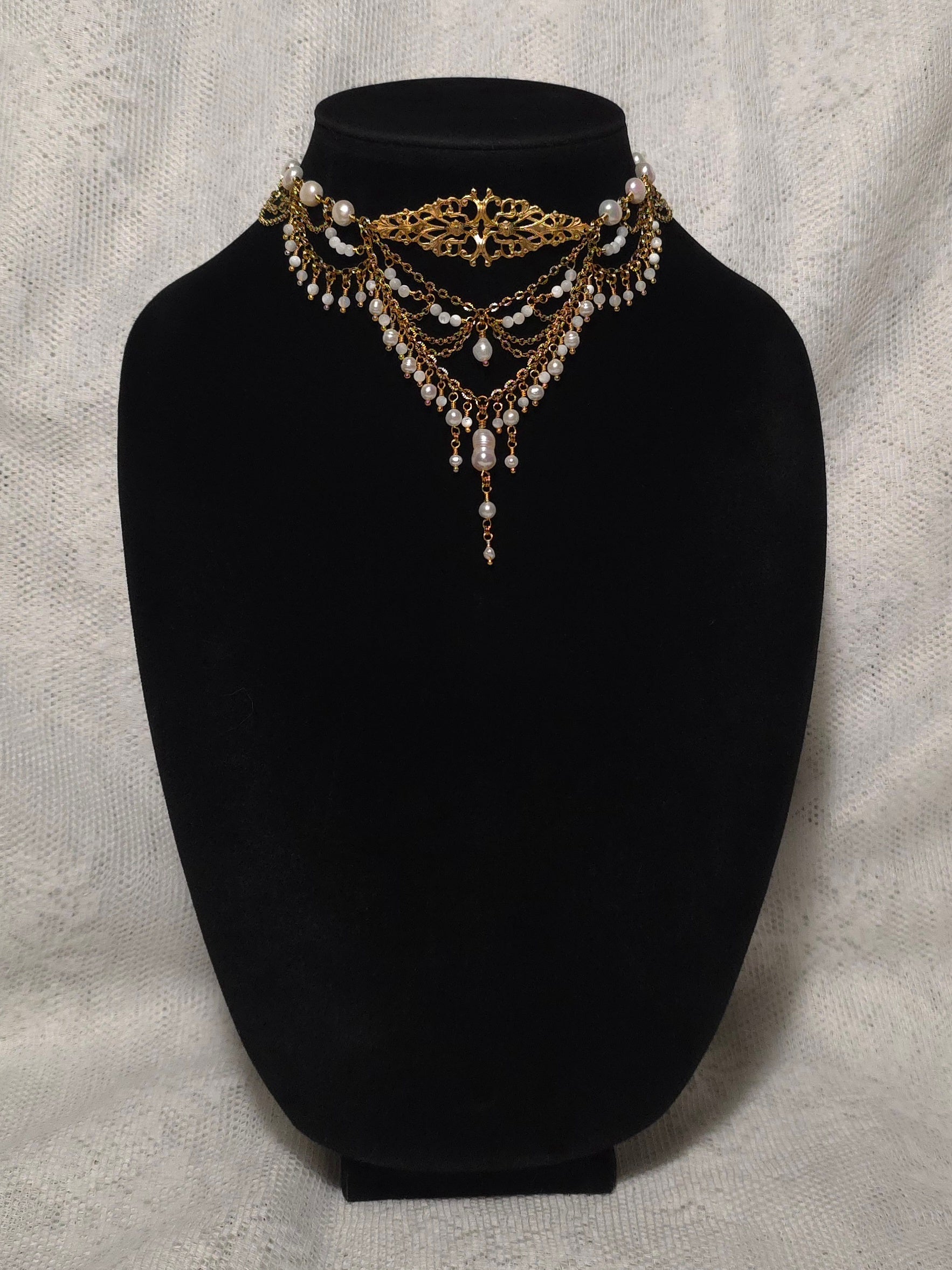 BRINK | Gold & Pearl Renaissance Inspired Statement Choker