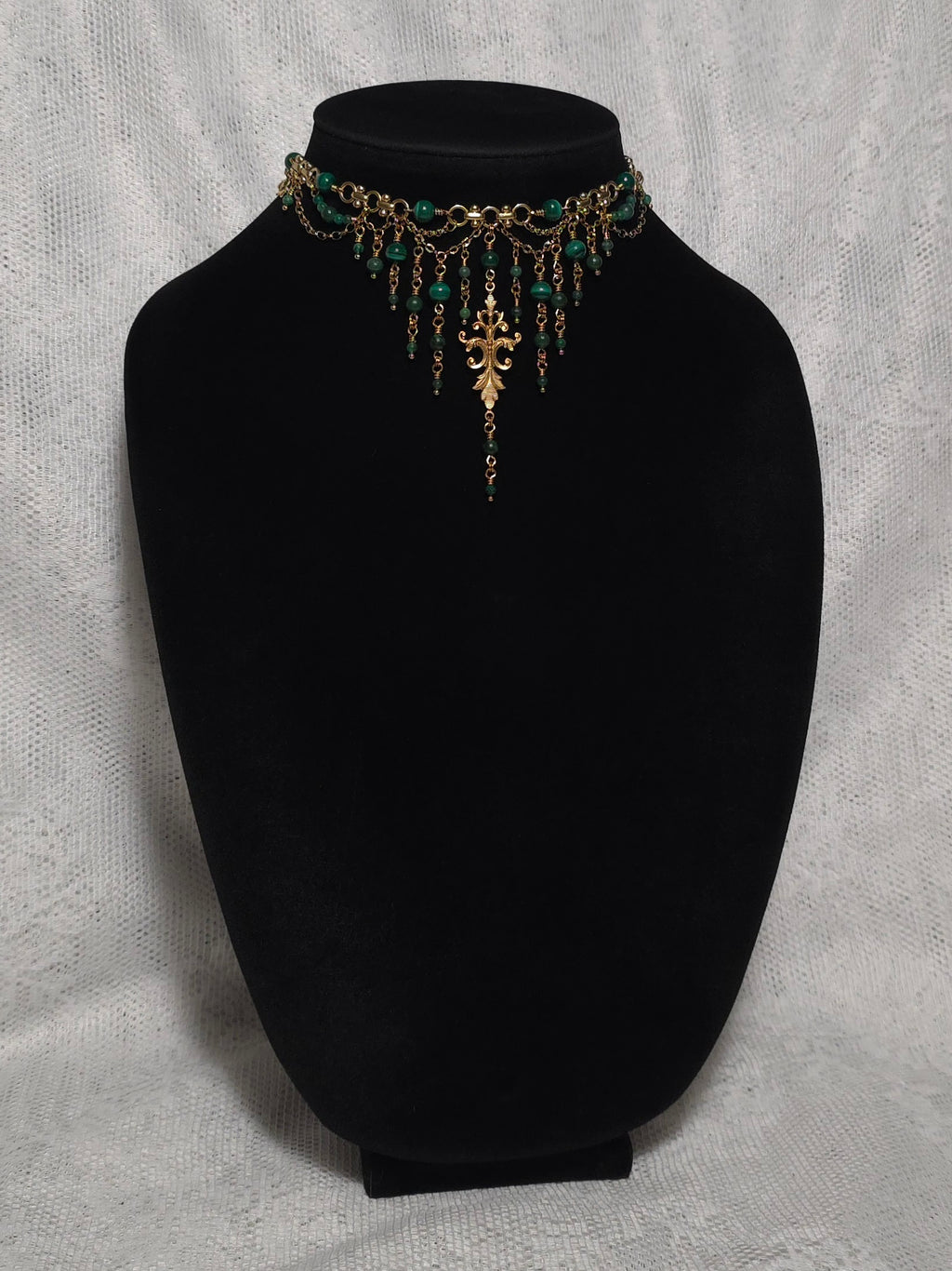 ARCANE | Gold & Malachite Renaissance Inspired Statement Choker