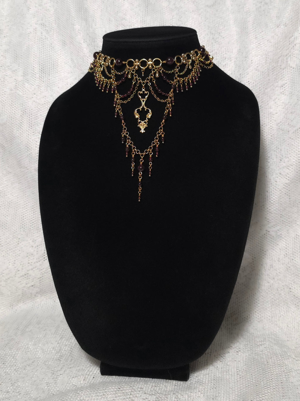 ELDRITCH | Gold & Garnet Renaissance Inspired Statement Choker