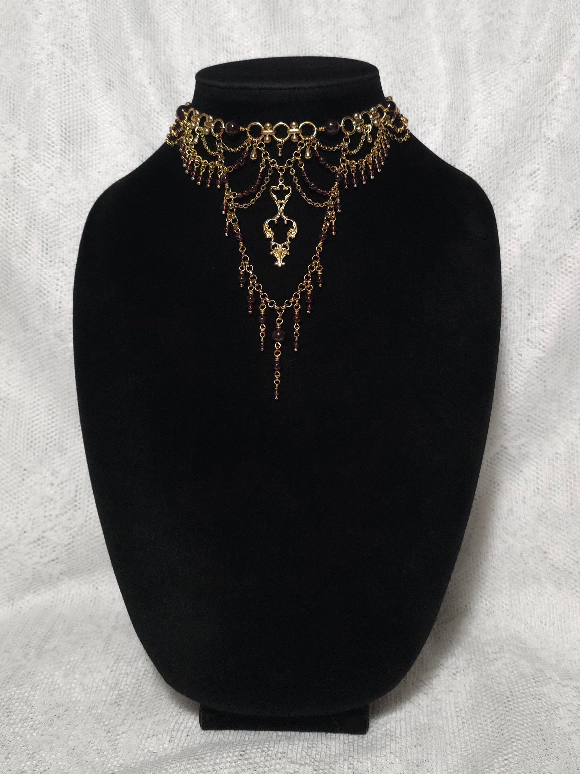 ELDRITCH | Gold & Garnet Renaissance Inspired Statement Choker