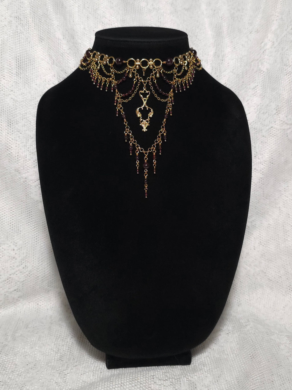 ELDRITCH | Gold & Garnet Renaissance Inspired Statement Choker