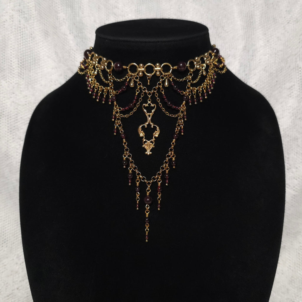 ELDRITCH | Gold & Garnet Renaissance Inspired Statement Choker