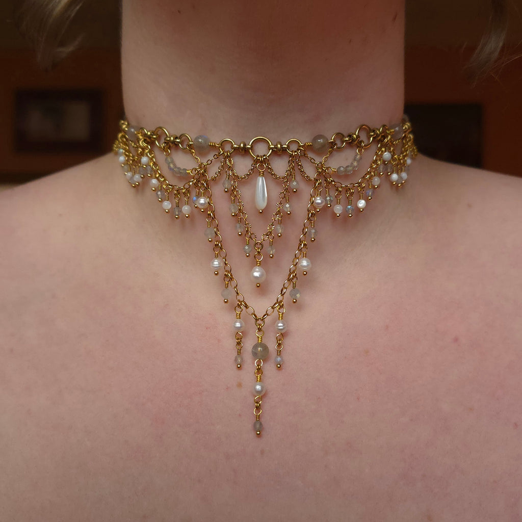 THE BURDEN | Gold & Labradorite Renaissance Inspired Statement Choker