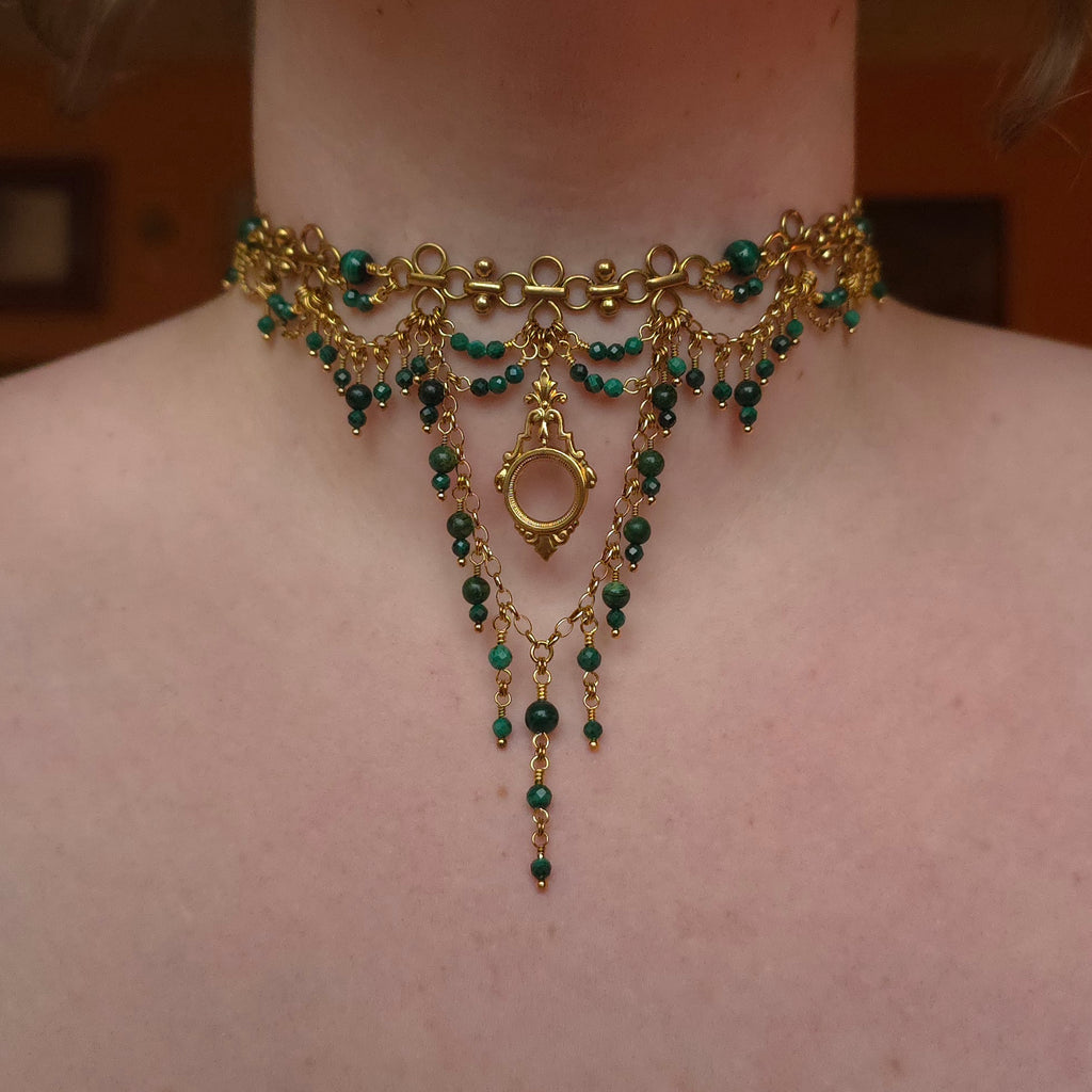BOUGH | Gold & Malachite Renaissance Inspired Statement Choker
