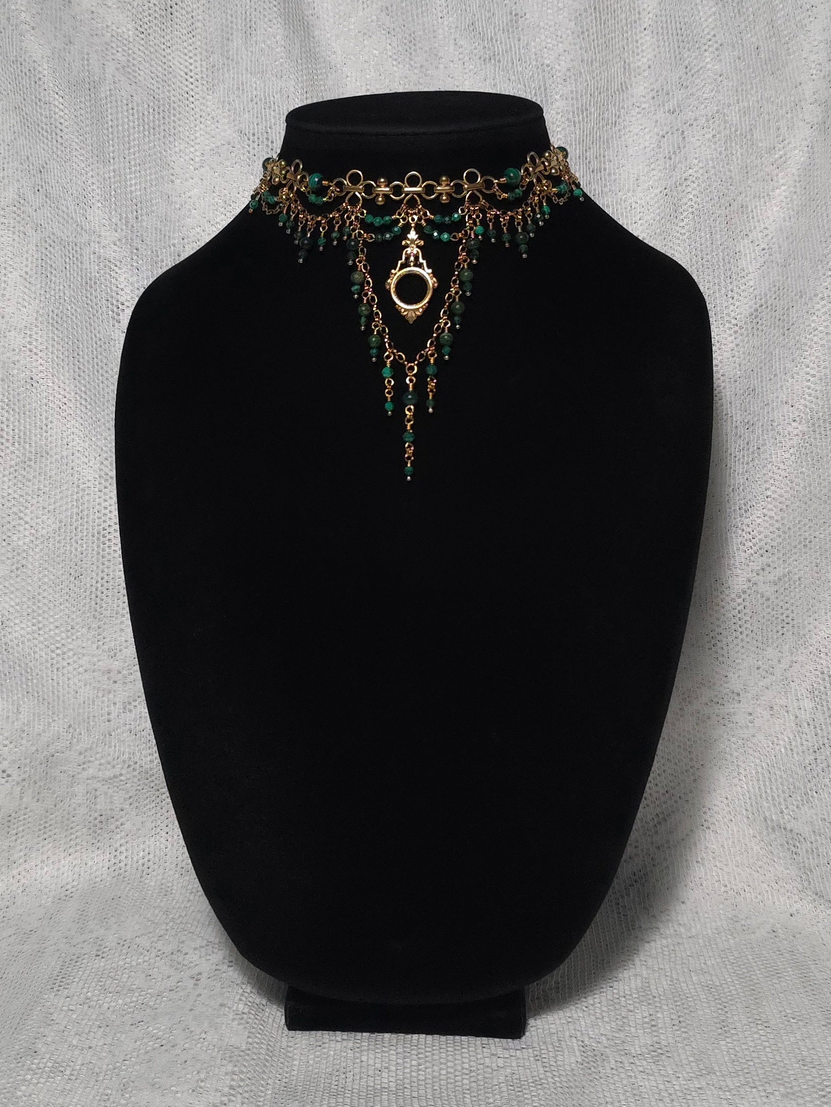 BOUGH | Gold & Malachite Renaissance Inspired Statement Choker