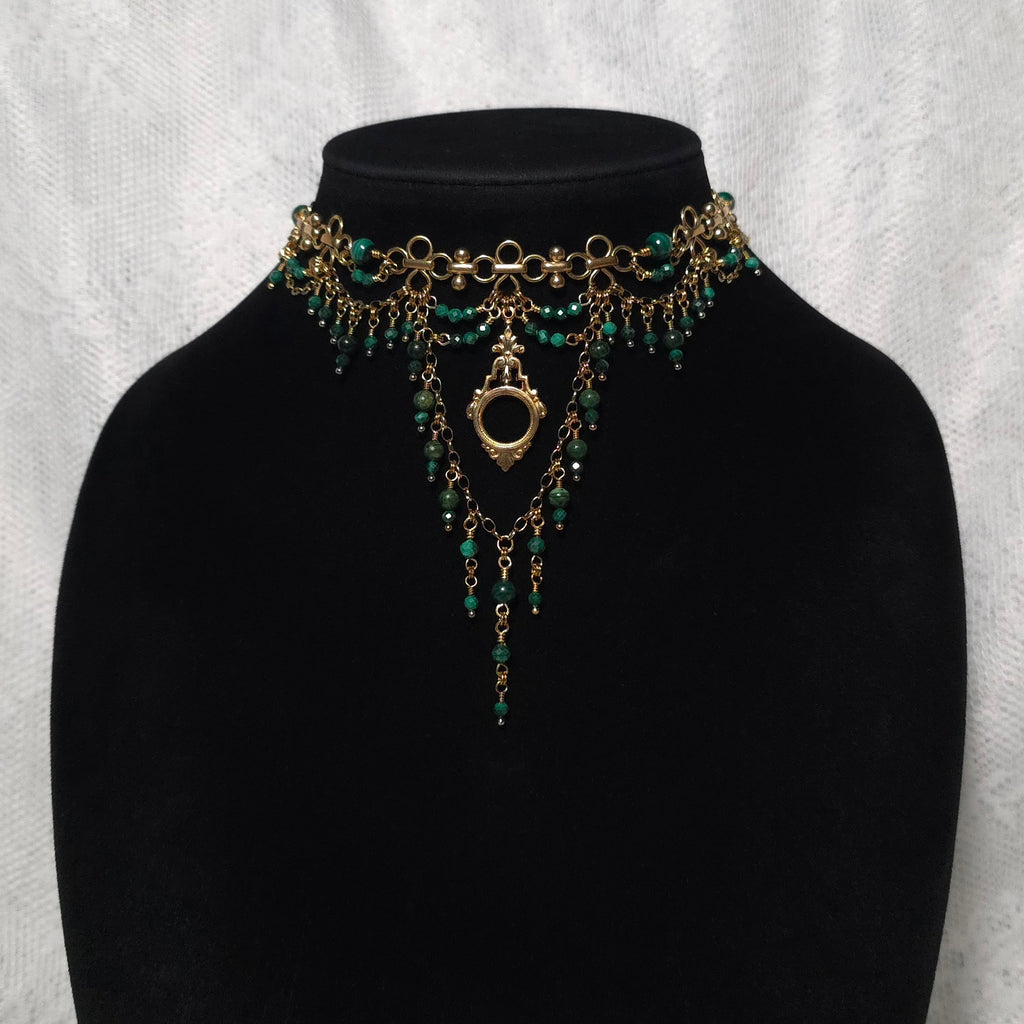 BOUGH | Gold & Malachite Renaissance Inspired Statement Choker