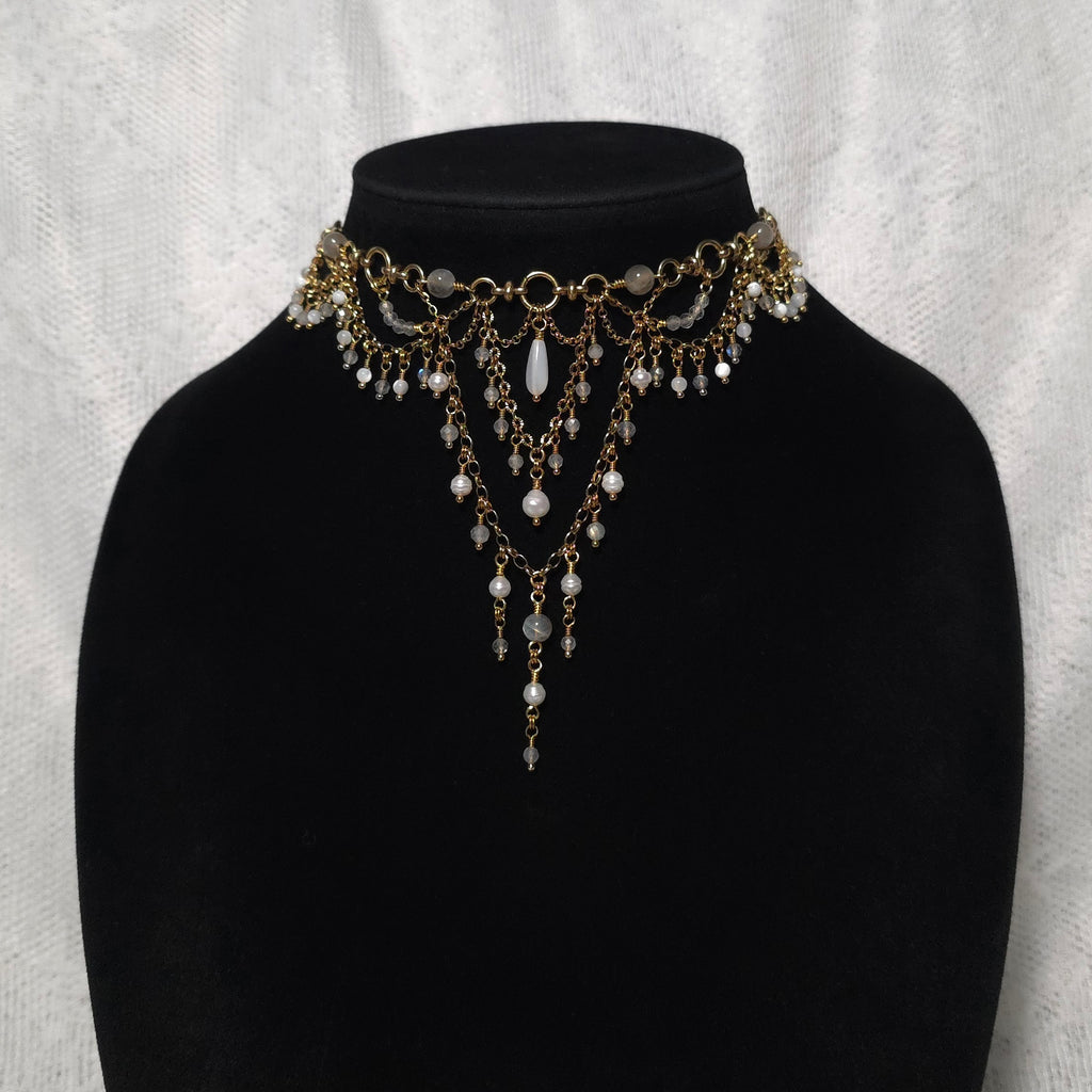 THE BURDEN | Gold & Labradorite Renaissance Inspired Statement Choker