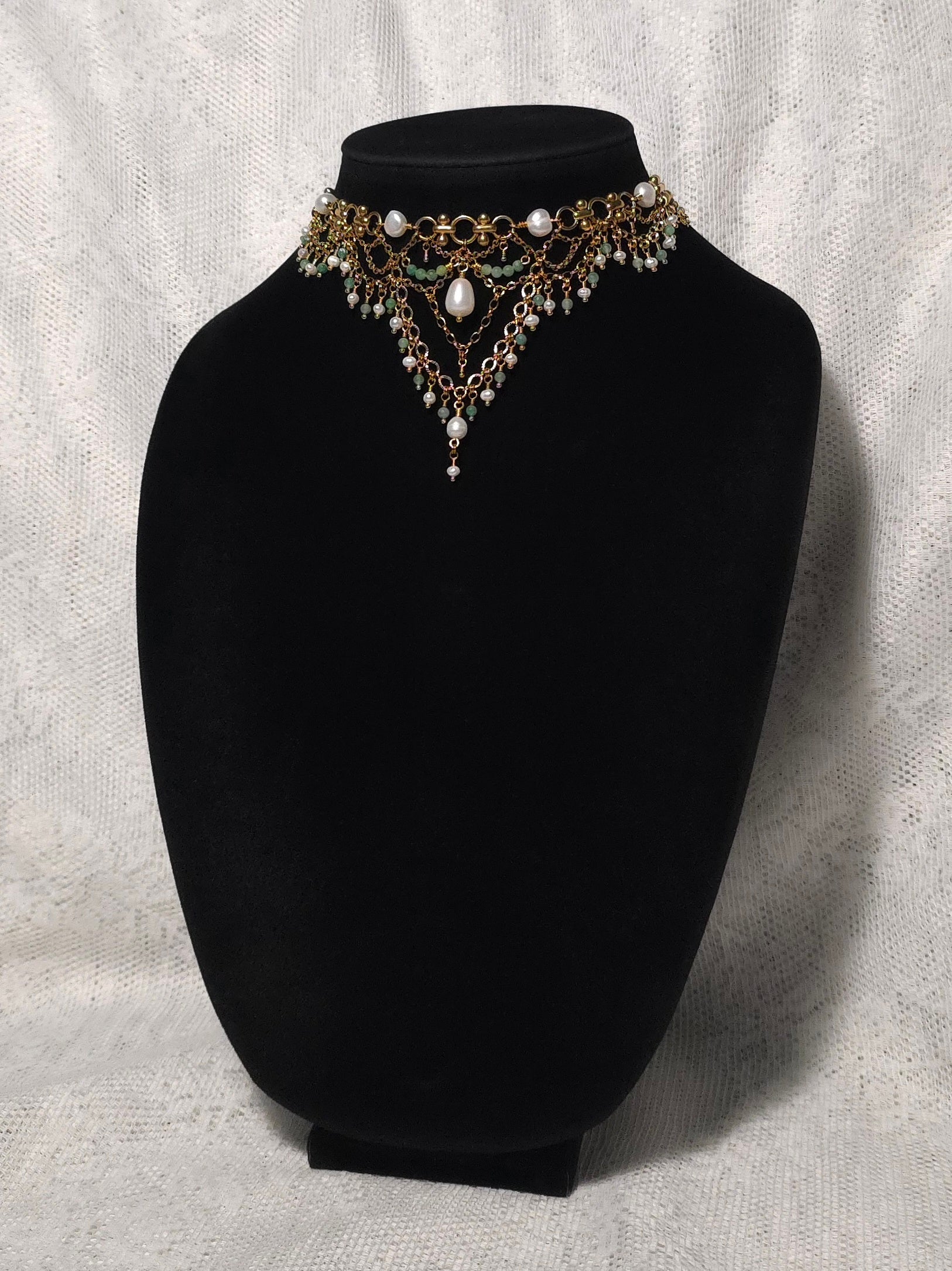 WORLDS APART | Gold & Pearl Renaissance Inspired Statement Choker