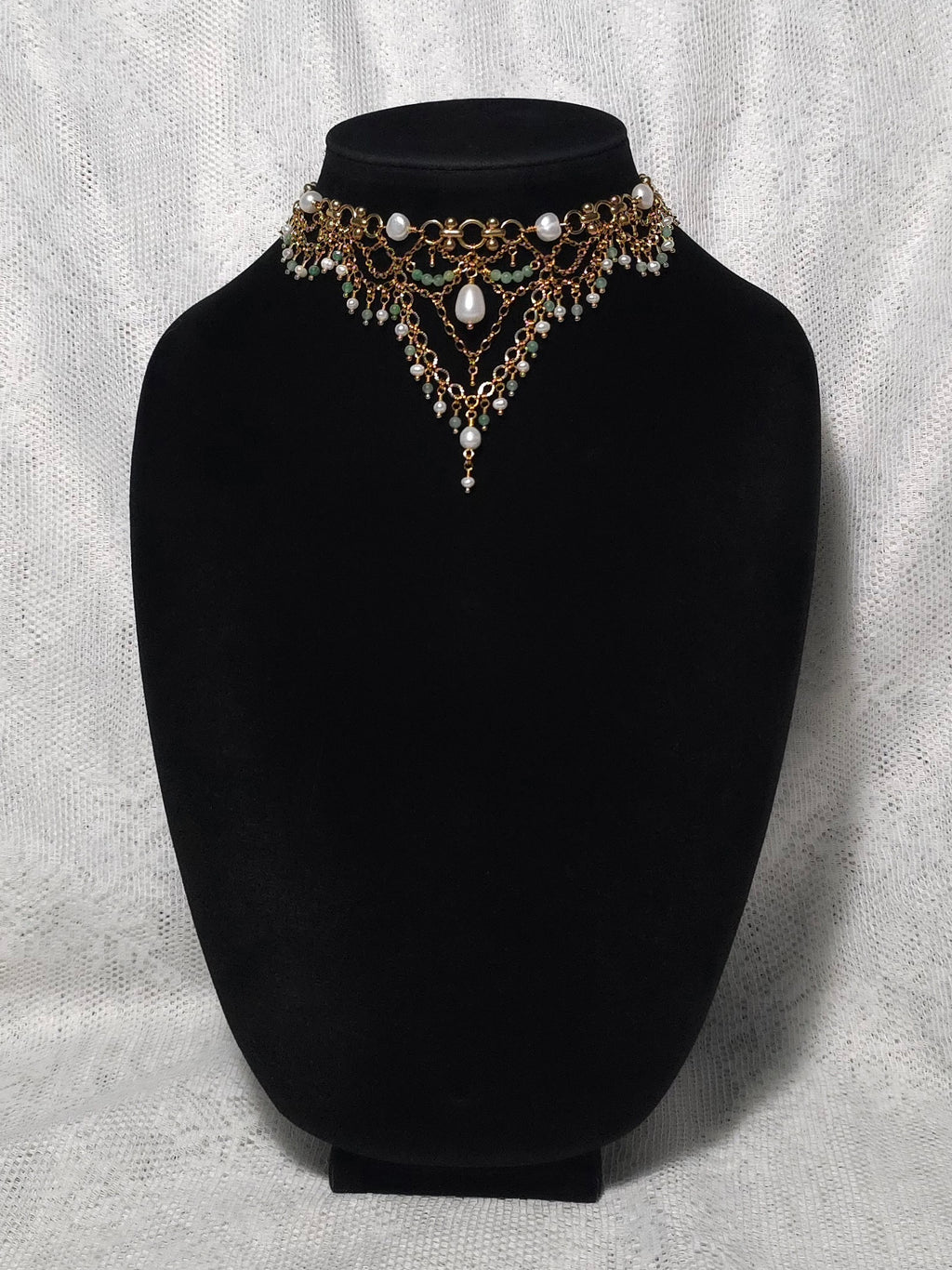 WORLDS APART | Gold & Pearl Renaissance Inspired Statement Choker