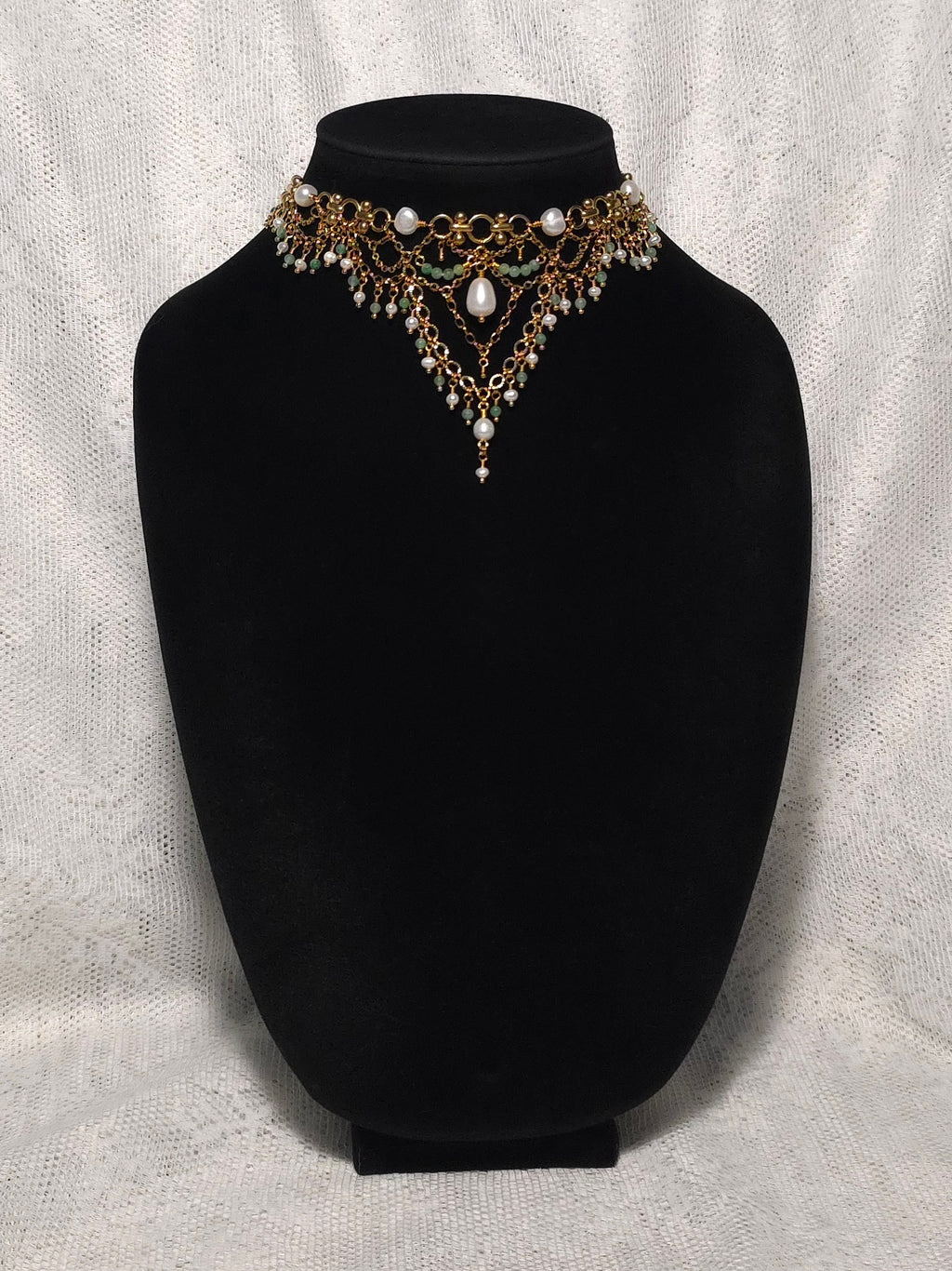 WORLDS APART | Gold & Pearl Renaissance Inspired Statement Choker