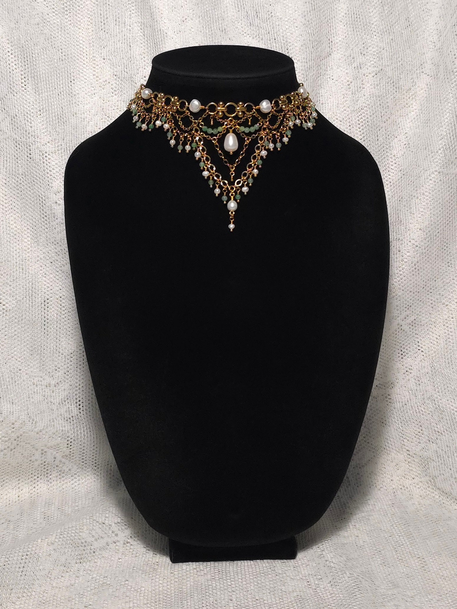 WORLDS APART | Gold & Pearl Renaissance Inspired Statement Choker