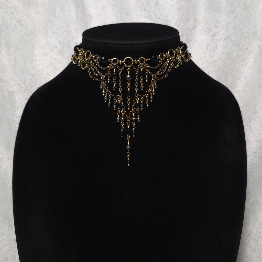 THE BEAST | Gold & Onyx Renaissance Inspired Statement Choker