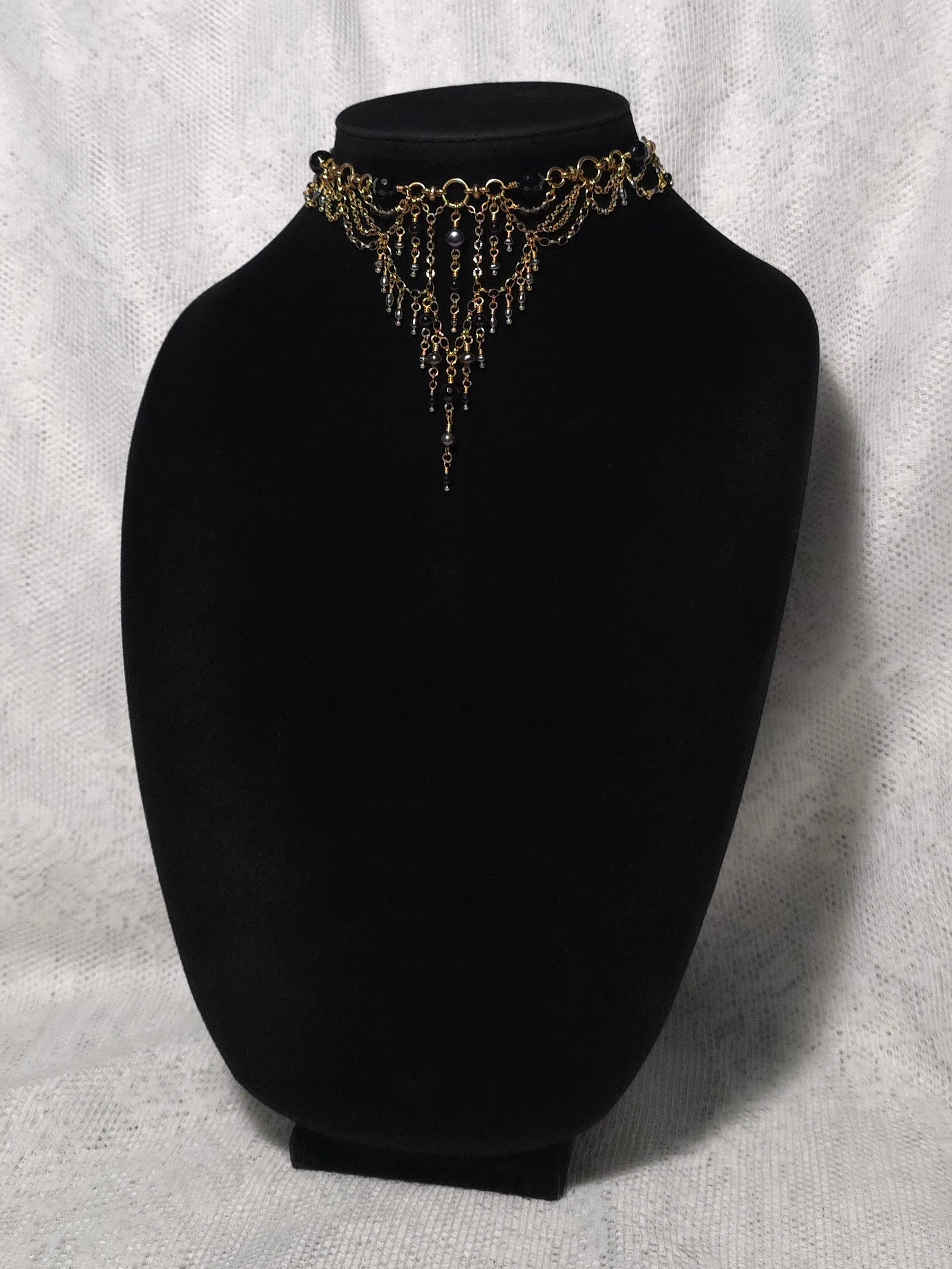 THE BEAST | Gold & Onyx Renaissance Inspired Statement Choker