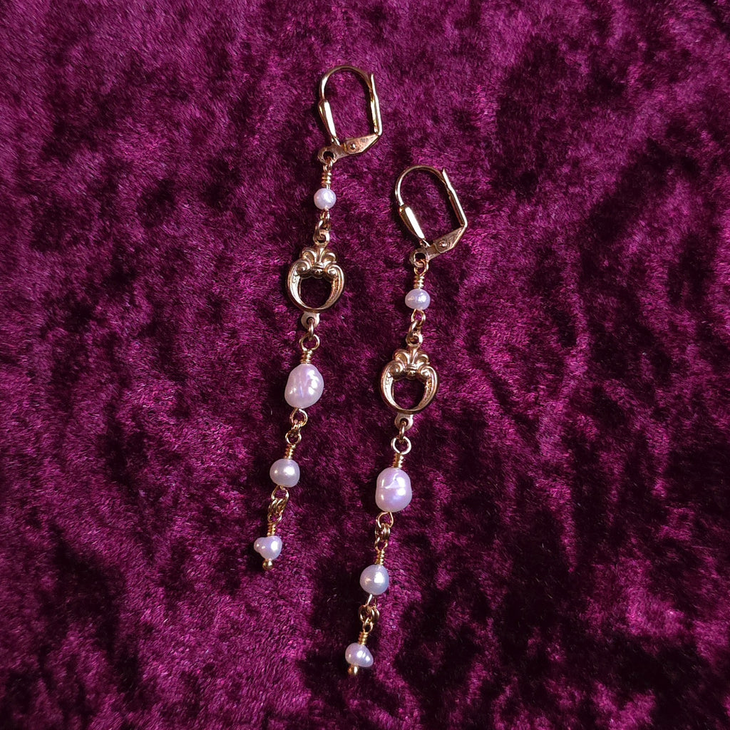 MONOLITH | Gold & Pearl Renaissance Inspired Statement Earrings