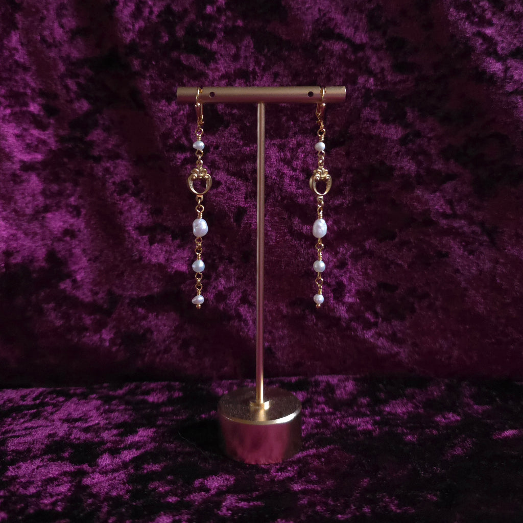 MONOLITH | Gold & Pearl Renaissance Inspired Statement Earrings