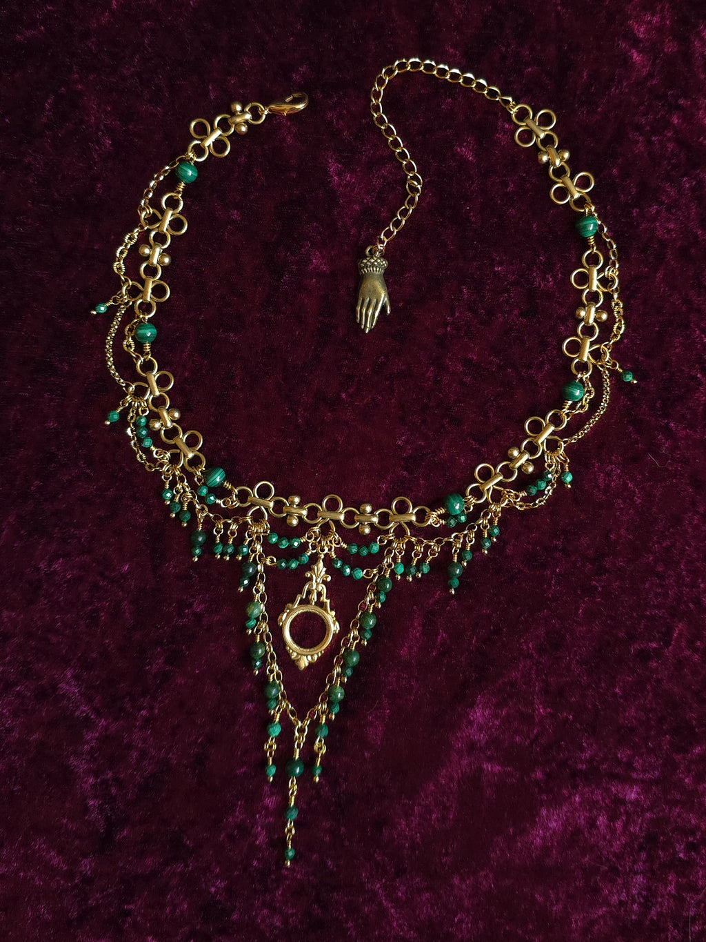 BOUGH | Gold & Malachite Renaissance Inspired Statement Choker