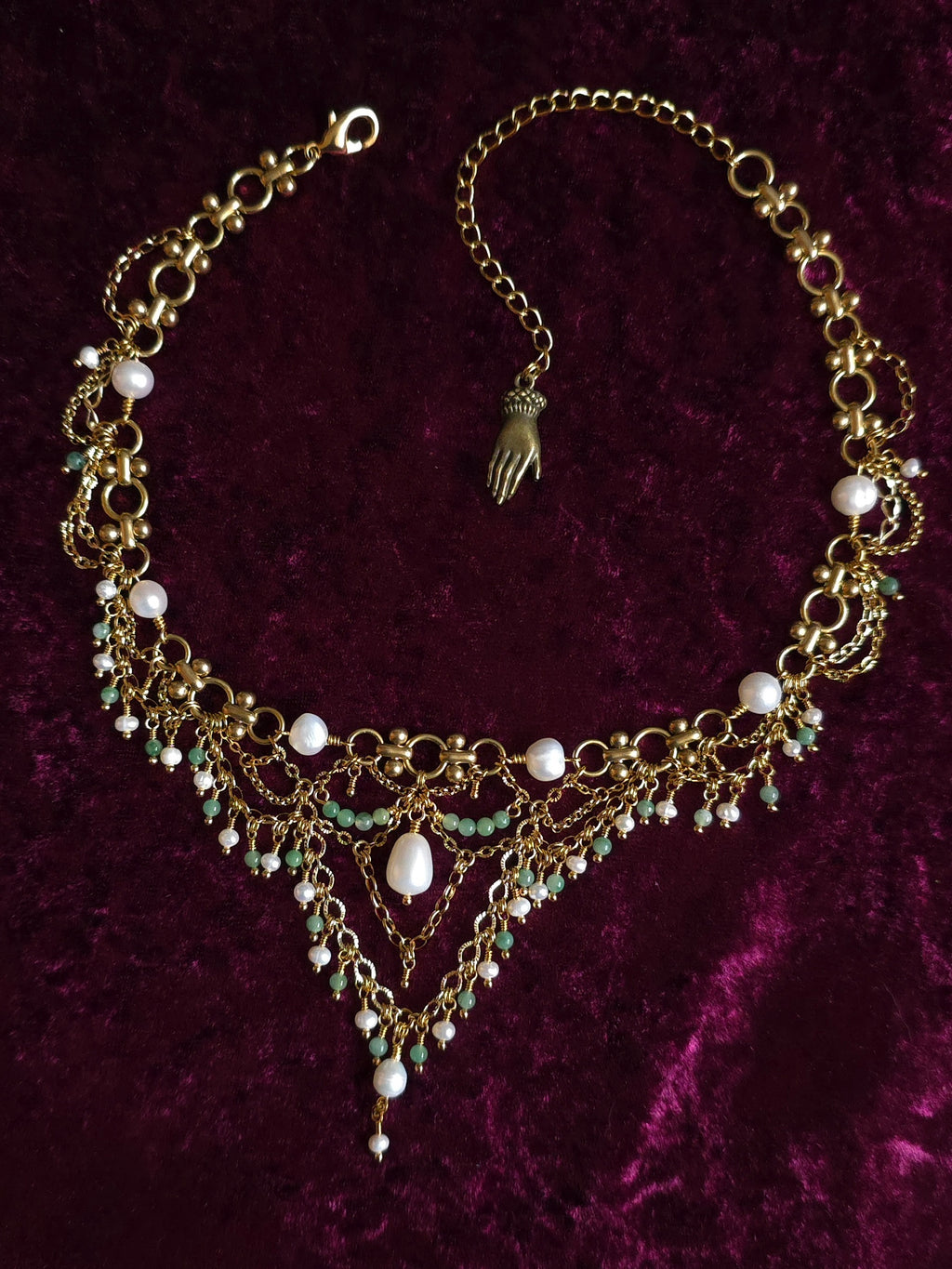 WORLDS APART | Gold & Pearl Renaissance Inspired Statement Choker