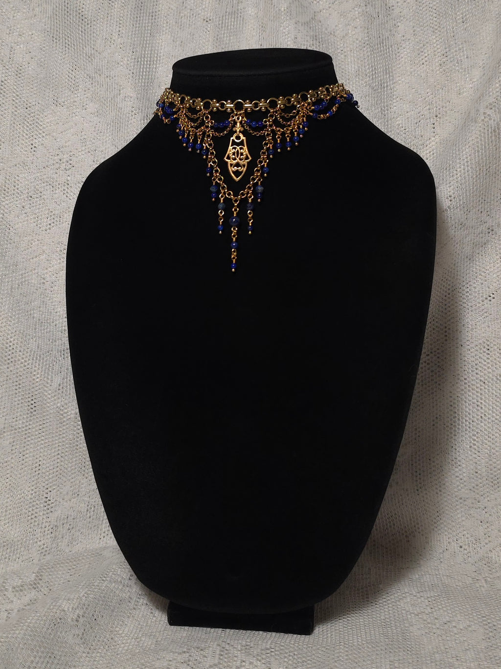SINGULAR | Gold & Lapis Lazuli Renaissance Inspired Statement Choker