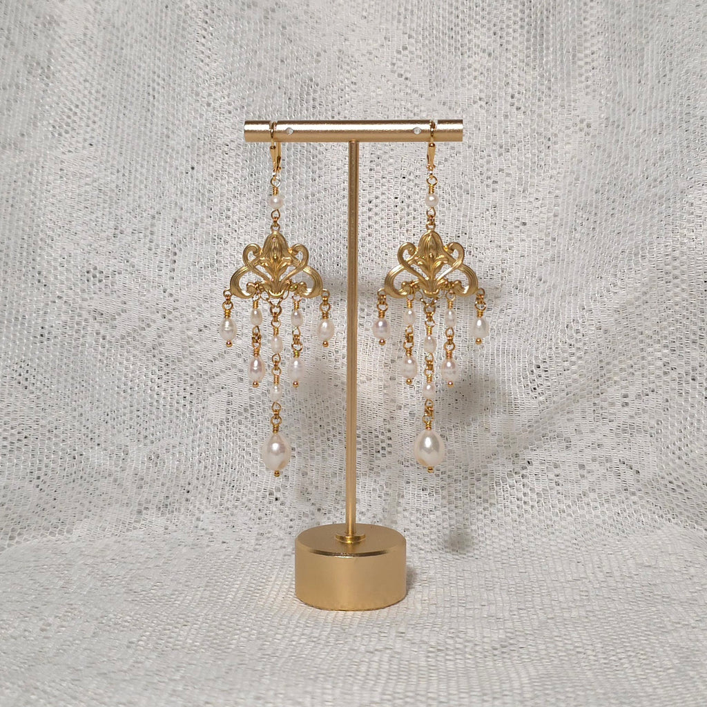 HEREAFTER | Gold & Pearl Renaissance Inspired Earrings