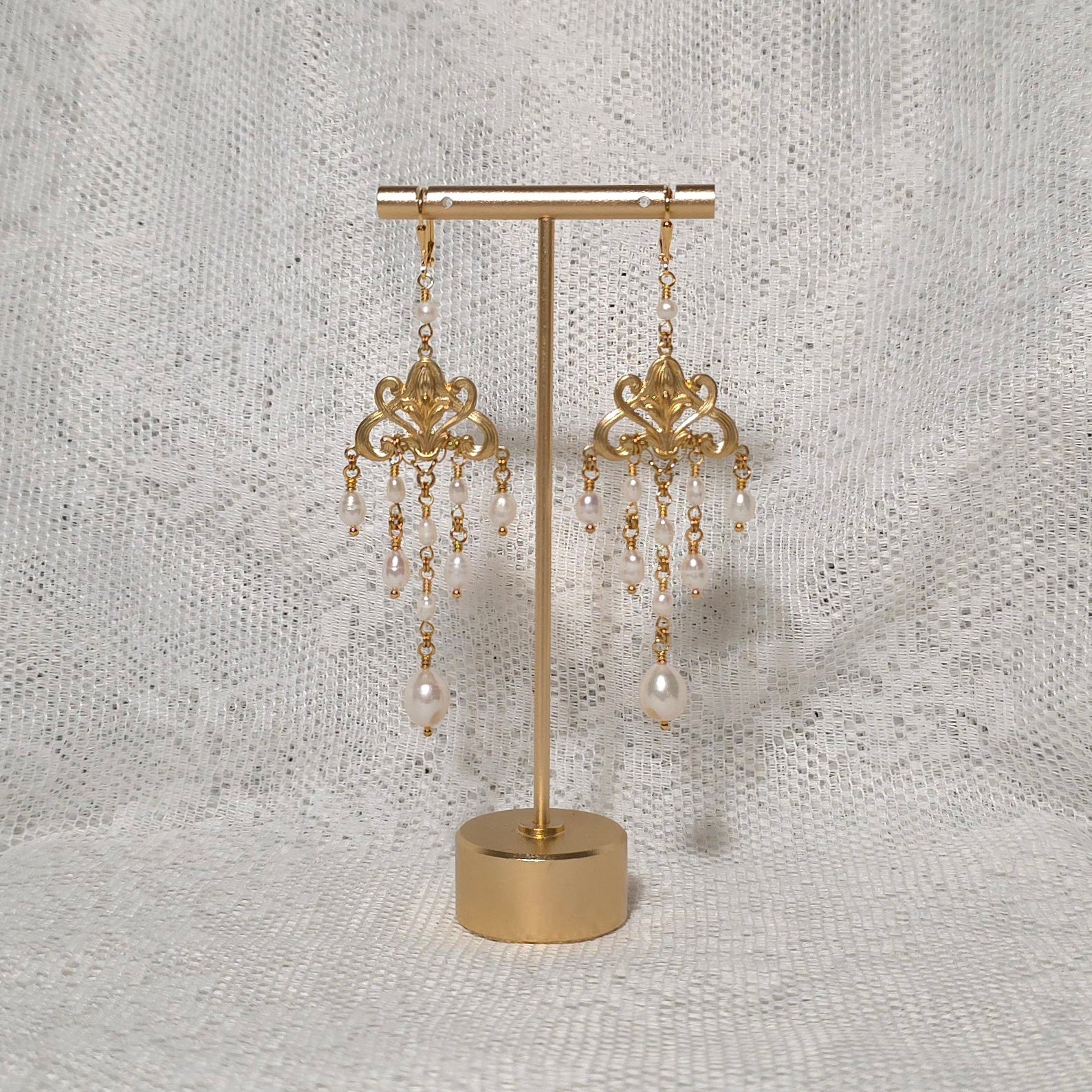 HEREAFTER | Gold & Pearl Renaissance Inspired Earrings