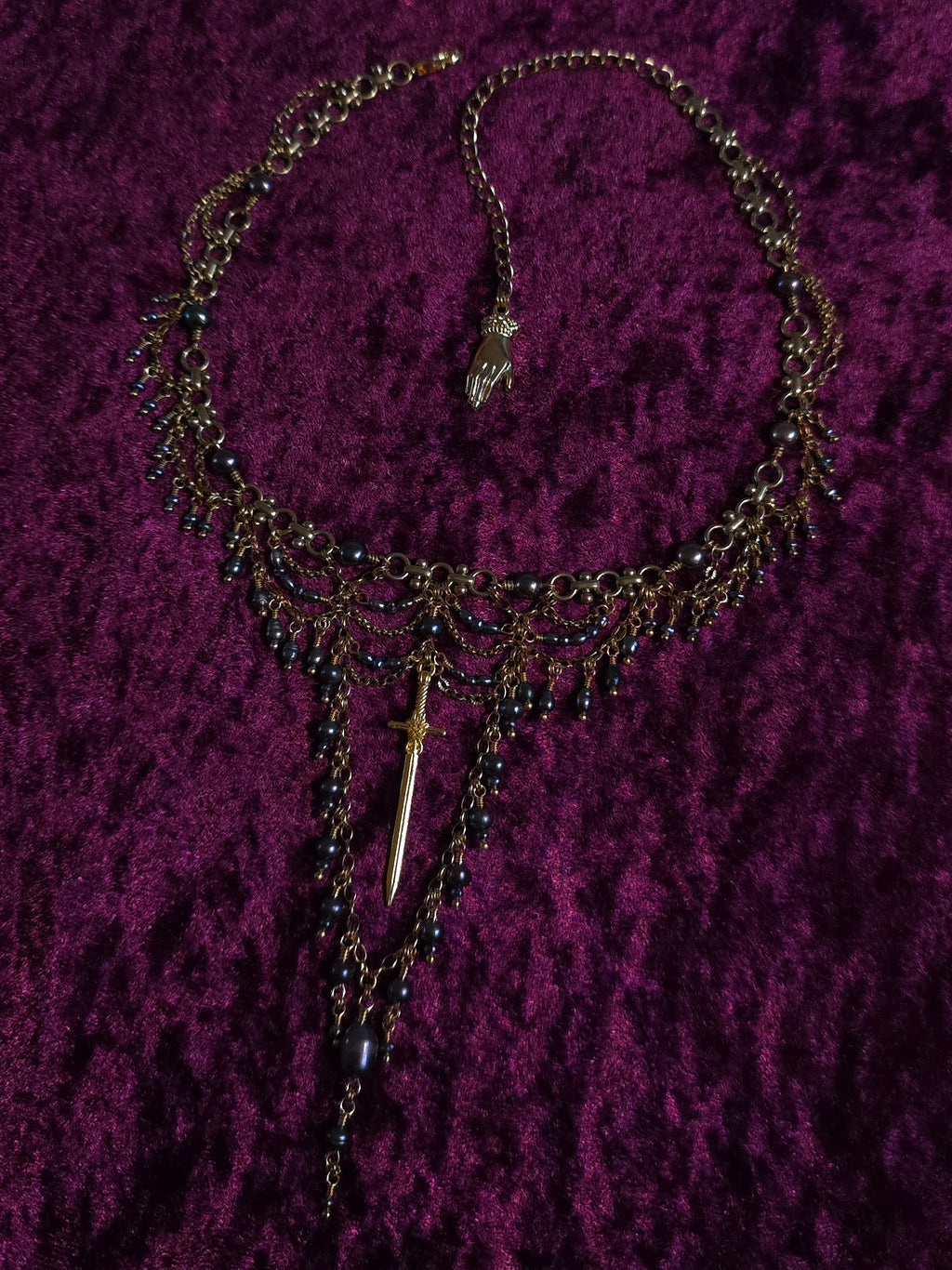 IRONCLAD | Gold & Black Pearl Medieval Inspired Statement Choker