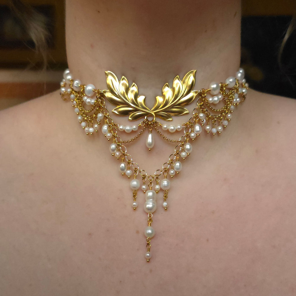 REVIVAL | Gold & Pearl Renaissance Inspired Choker
