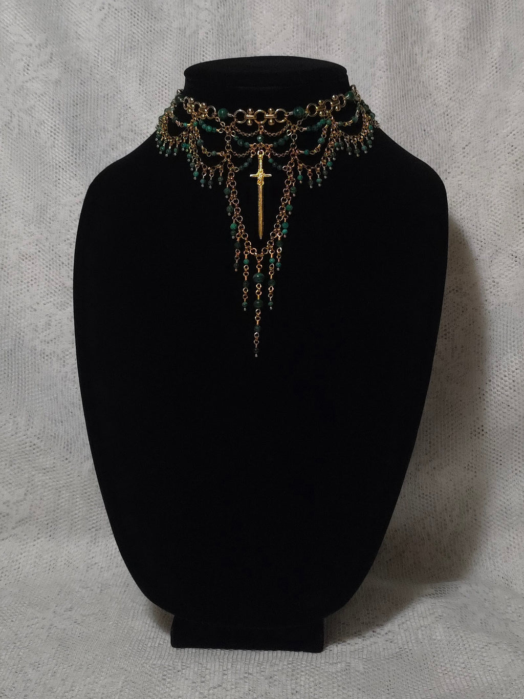 HIGHTOWER | Gold & Malachite Statement Choker