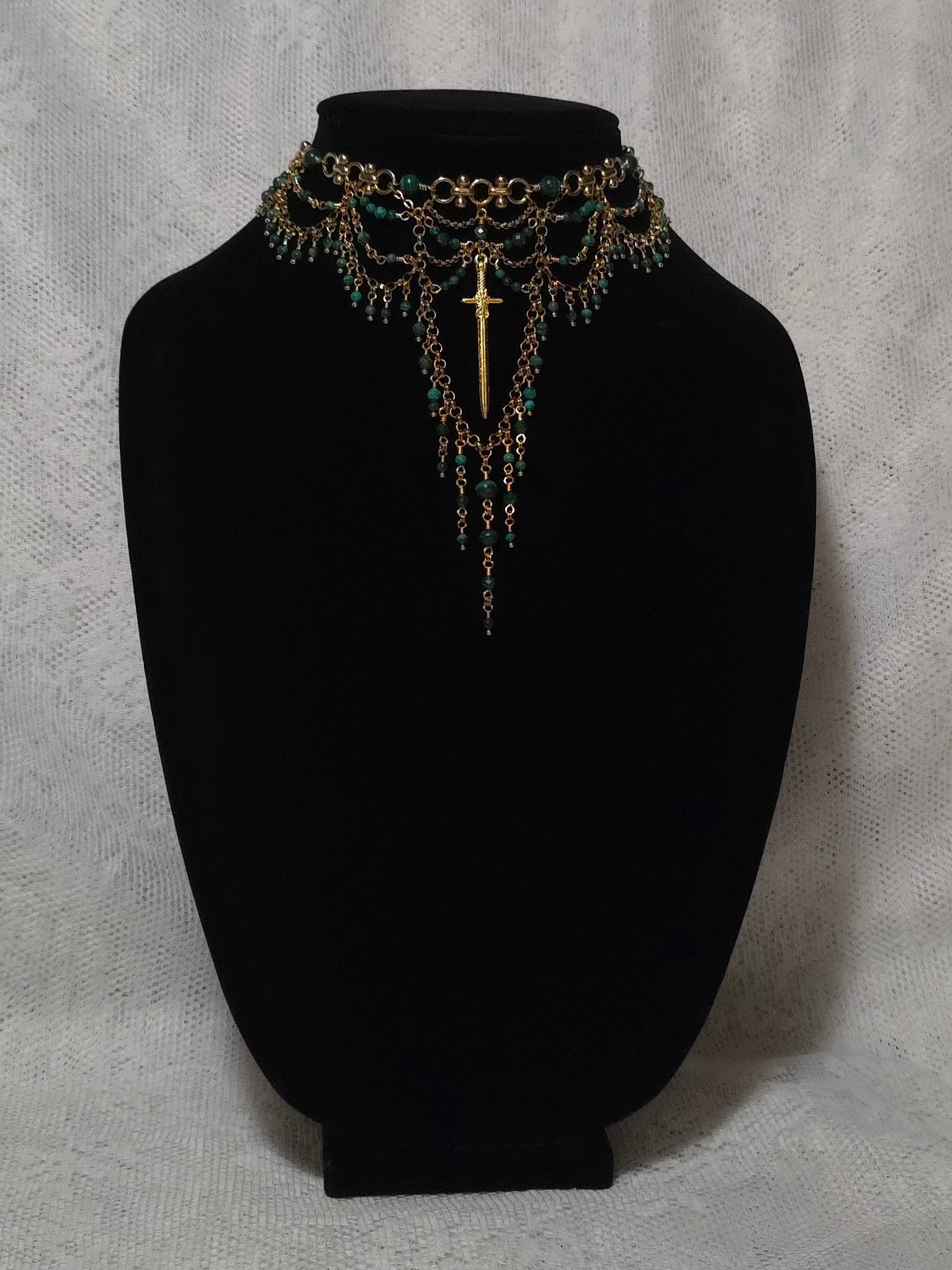 HIGHTOWER | Gold & Malachite Statement Choker
