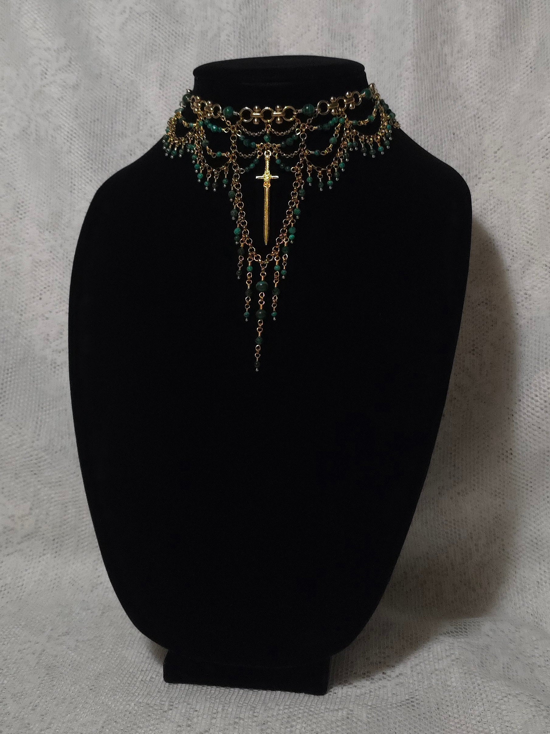HIGHTOWER | Gold & Malachite Statement Choker