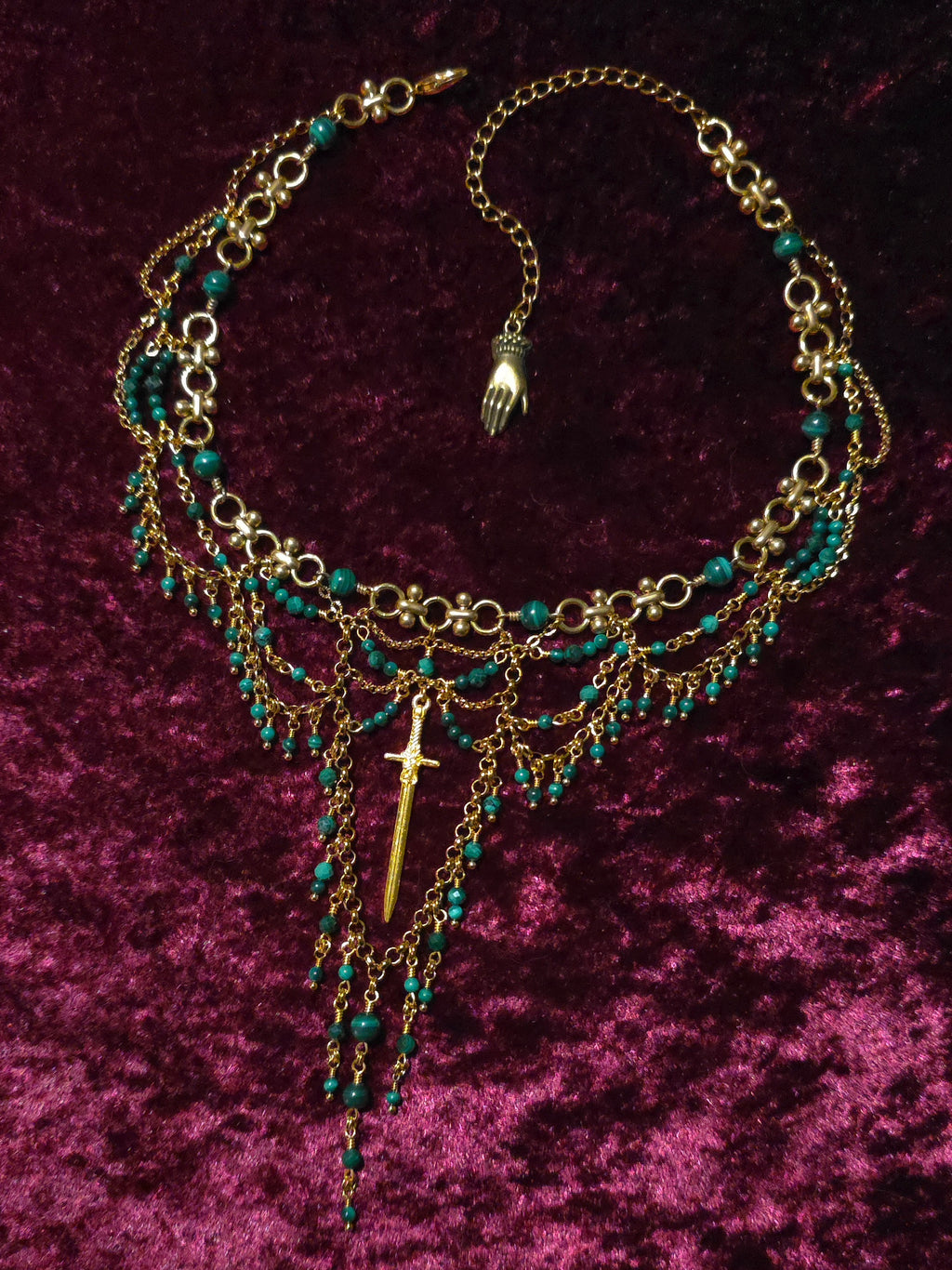 HIGHTOWER | Gold & Malachite Statement Choker