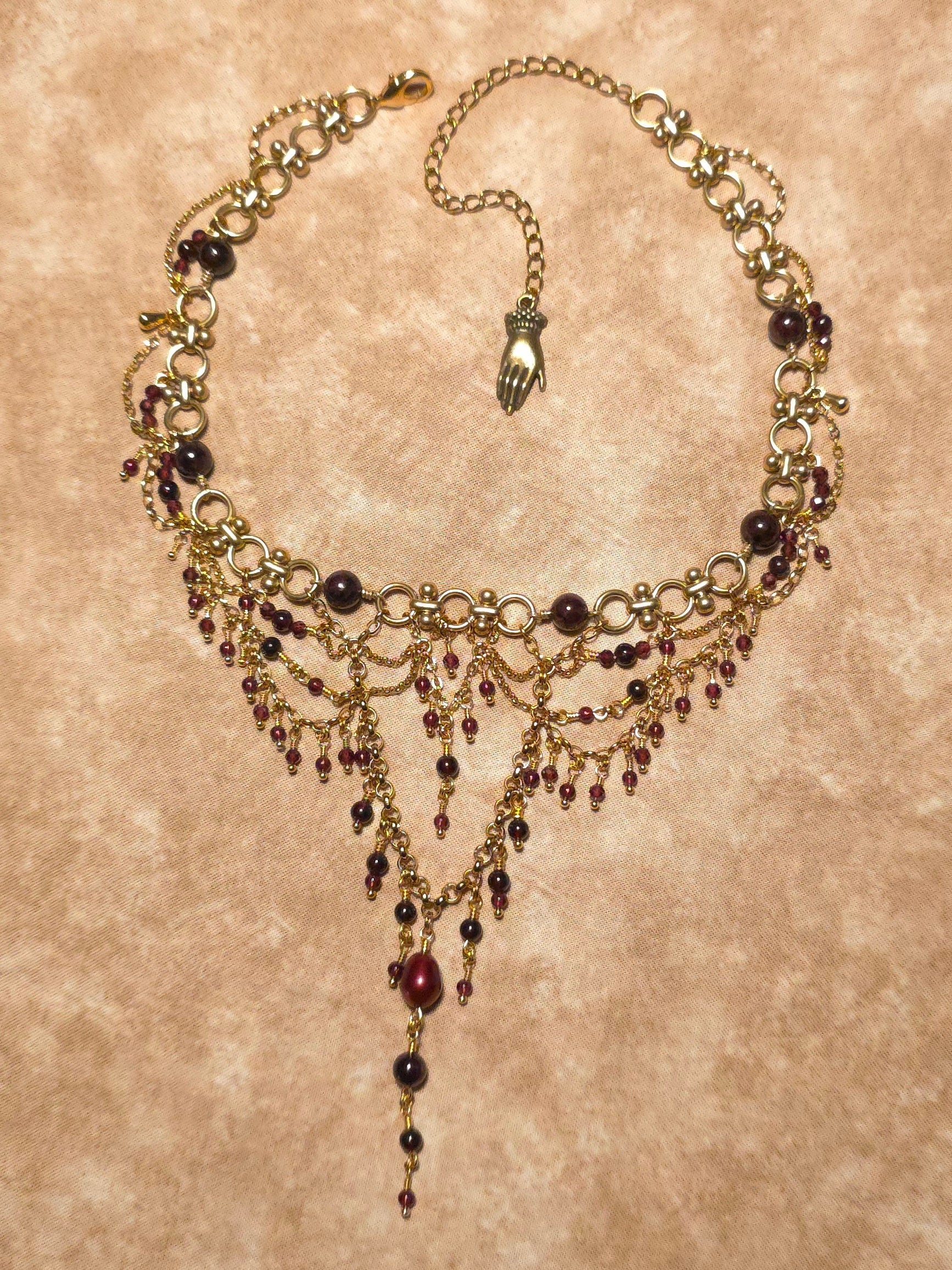 QUEEN WHO NEVER WAS | Gold & Garnet Statement Choker