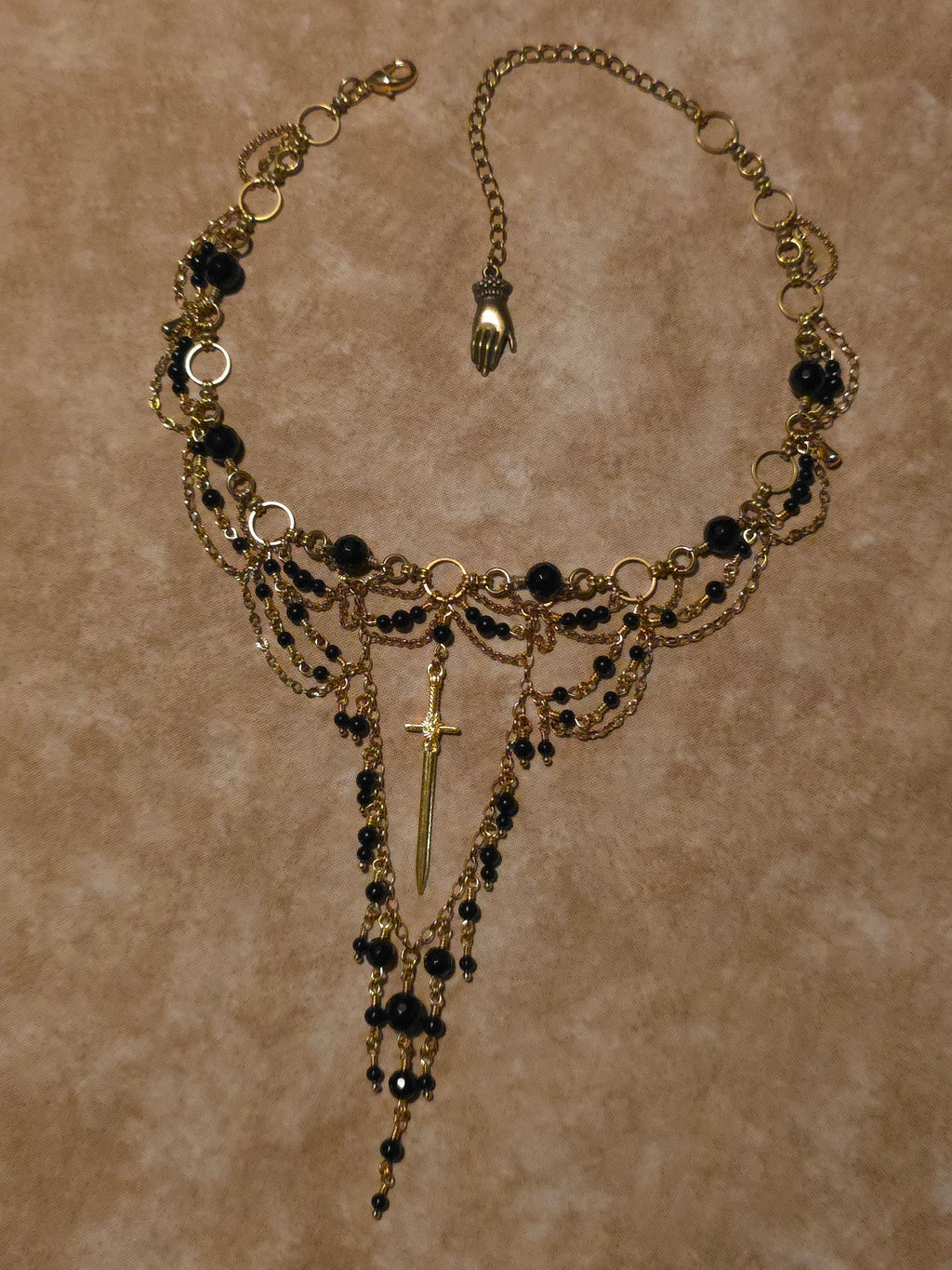 REALM'S DELIGHT | Gold & Onyx Statement Choker