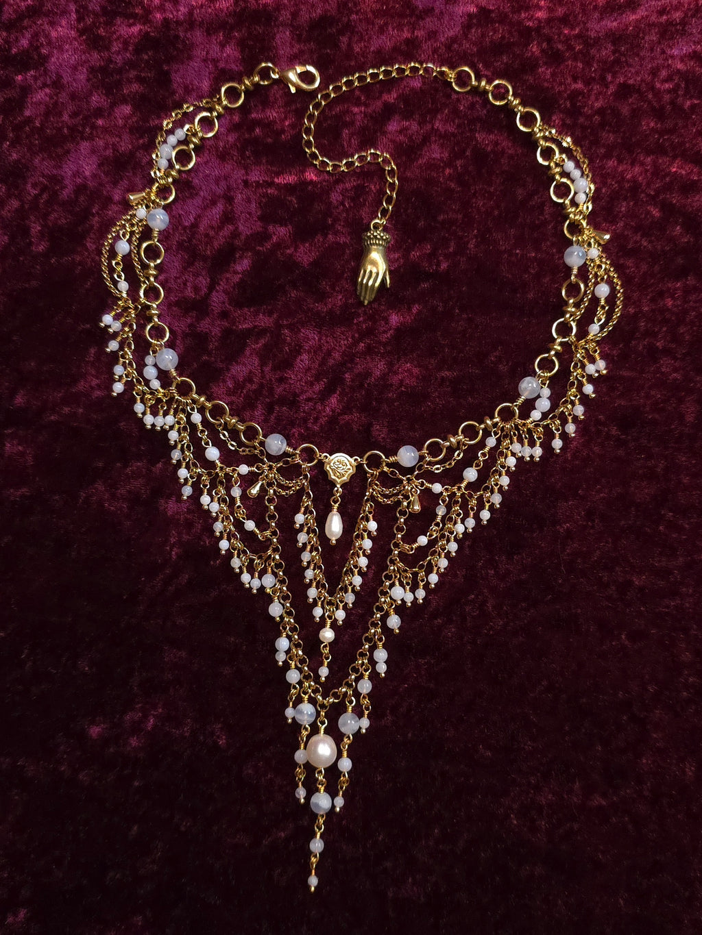 SUMMER REVERIE | Gold & Blue Lace Agate Renaissance Inspired Choker