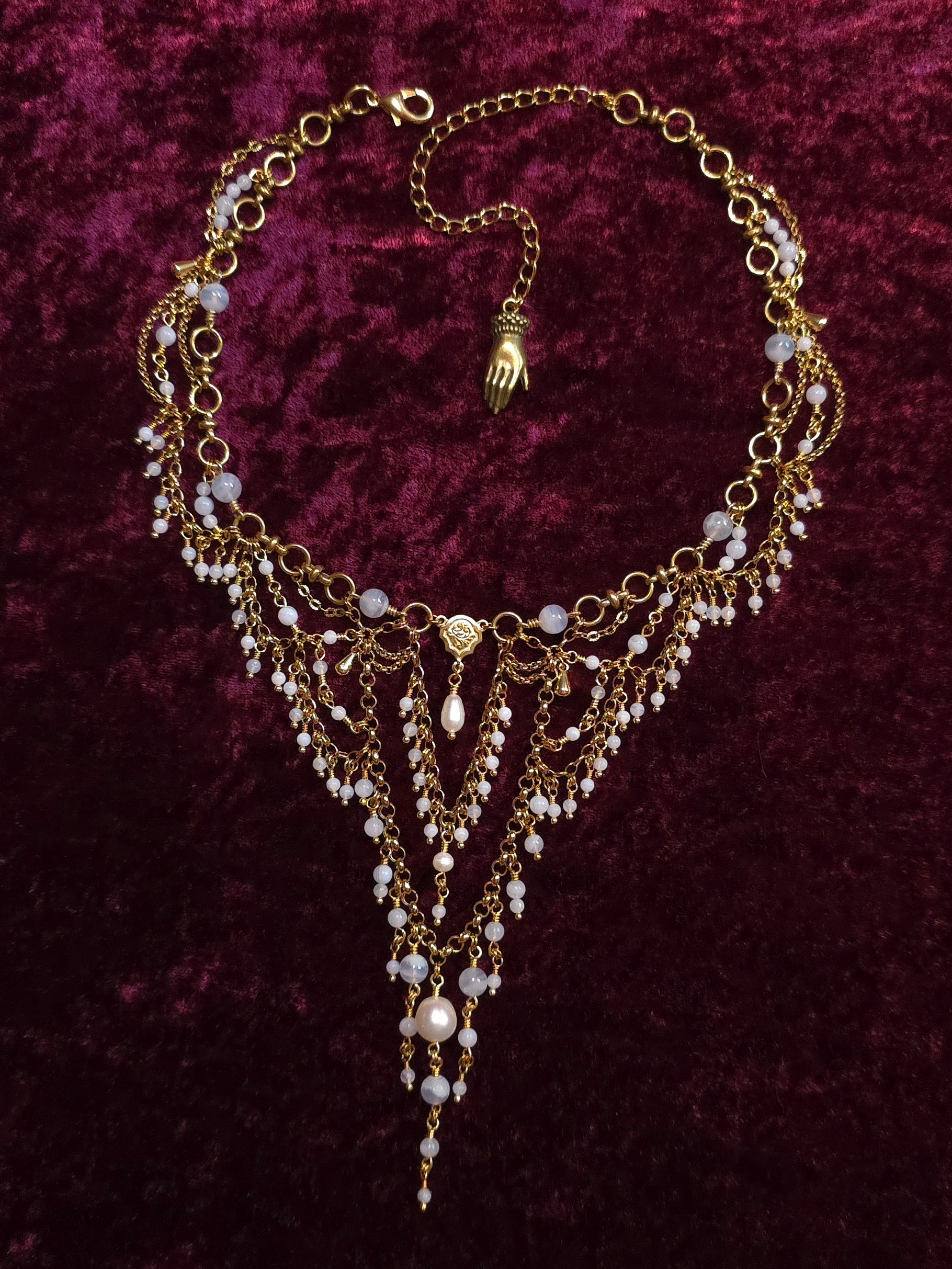 SUMMER REVERIE | Gold & Blue Lace Agate Renaissance Inspired Choker