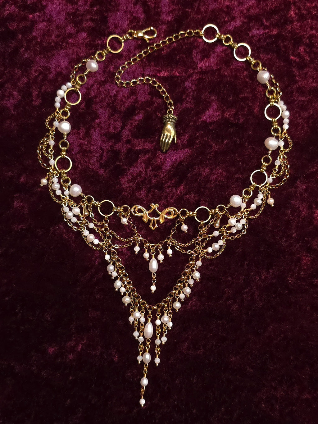 ELFIN TRESSES | Gold & Pearl Renaissance Inspired Choker