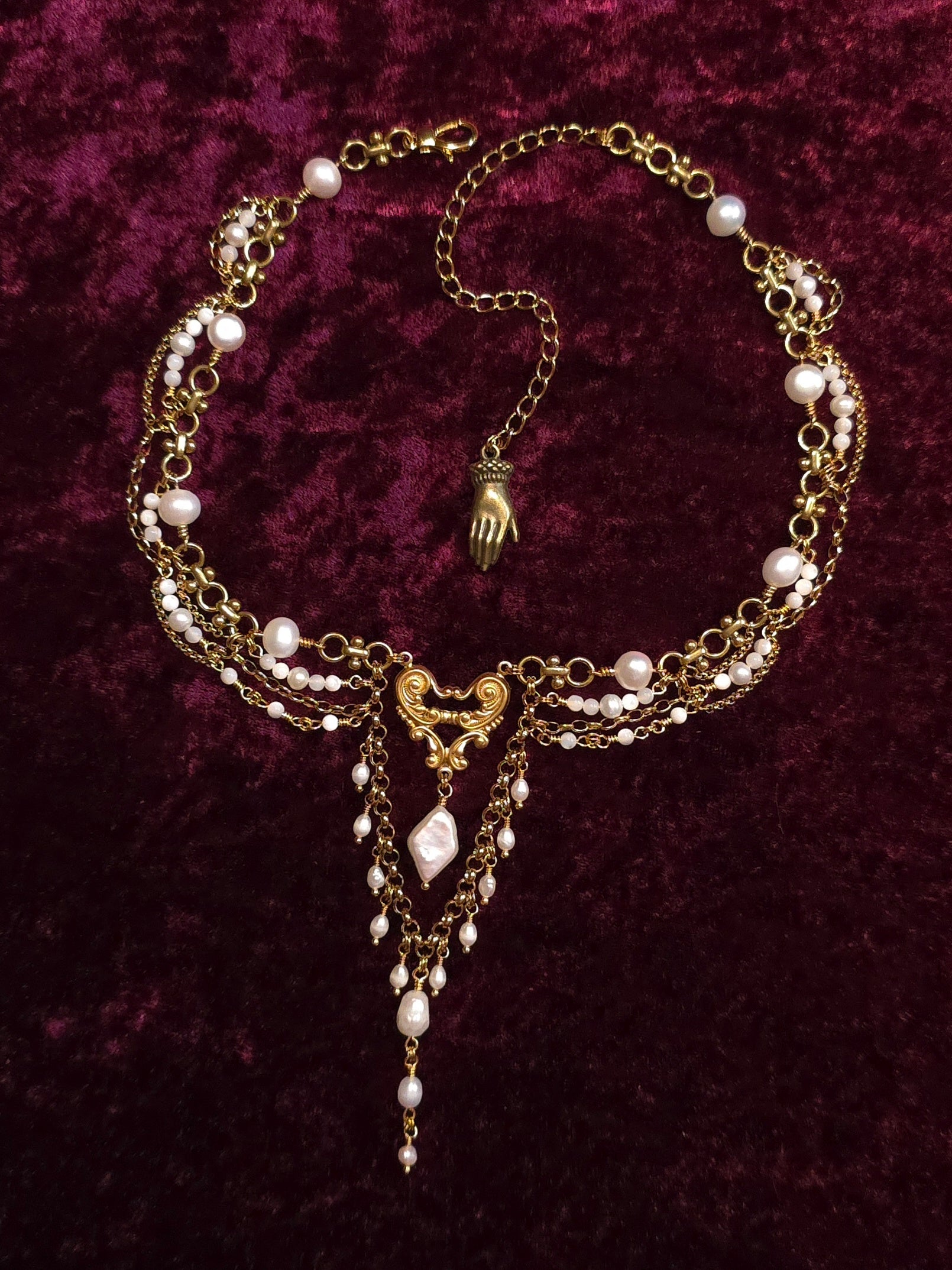 FAIR MAIDEN | Gold & Pearl Renaissance Inspired Choker