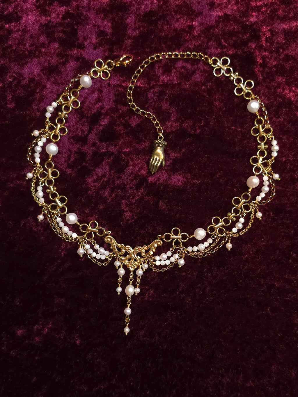 IDYLL DAY | Gold & Pearl Renaissance Inspired Choker