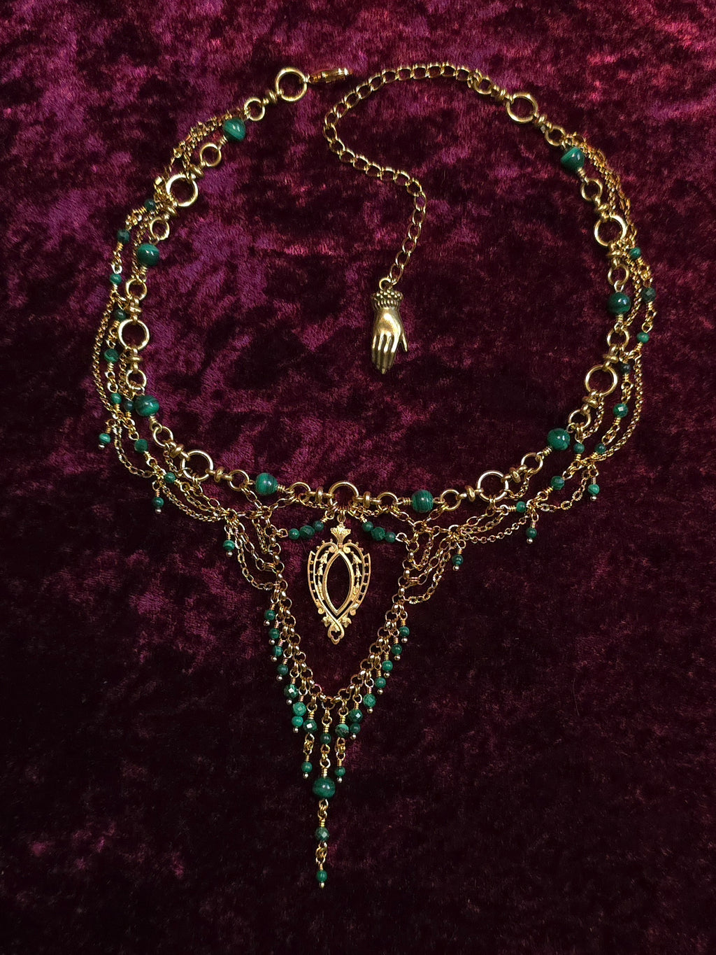 IVYBOUND | Gold & Malachite Renaissance Inspired Choker