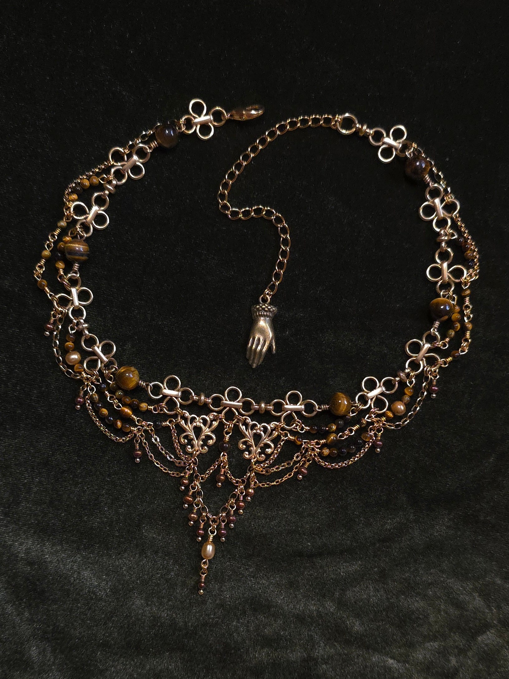 EVENINGS SOLARIS | Gold & Tiger's Eye Renaissance Inspired Choker