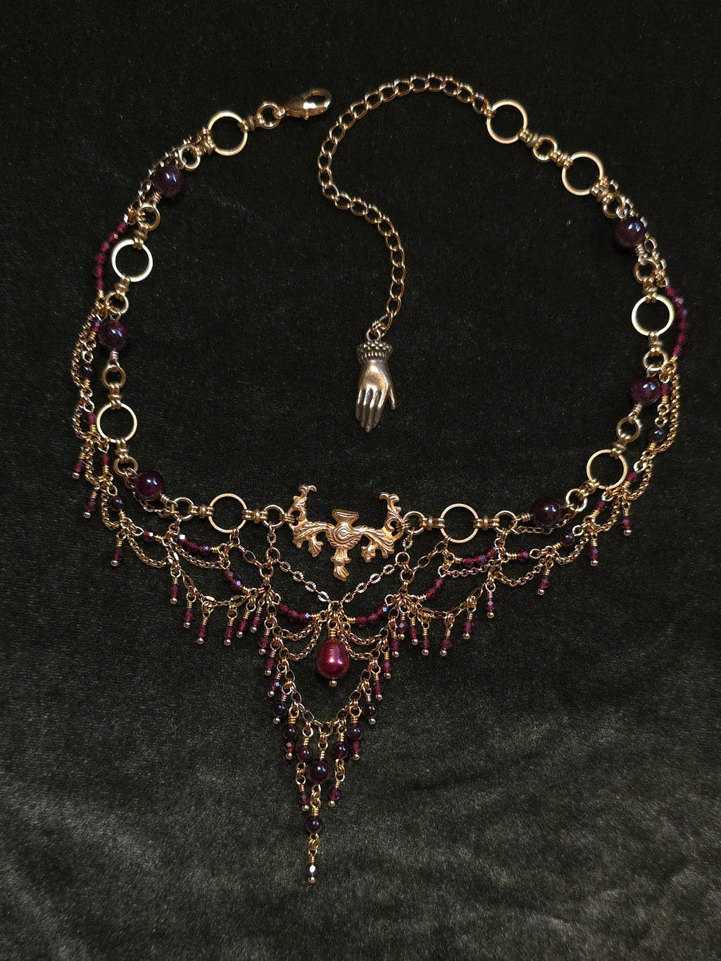 AESTIVAL CHERRIES | Gold & Garnet Renaissance Inspired Choker