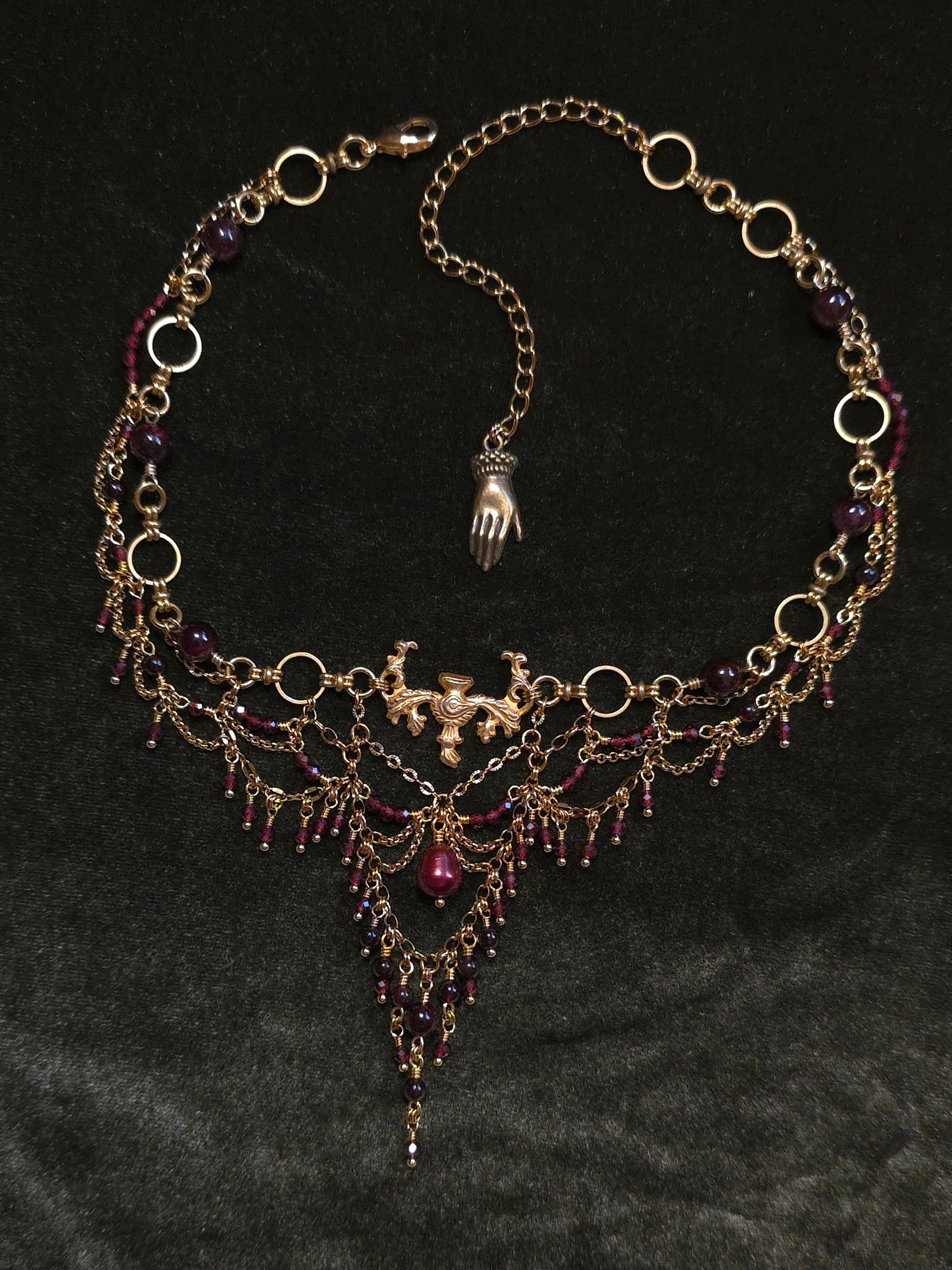 AESTIVAL CHERRIES | Gold & Garnet Renaissance Inspired Choker